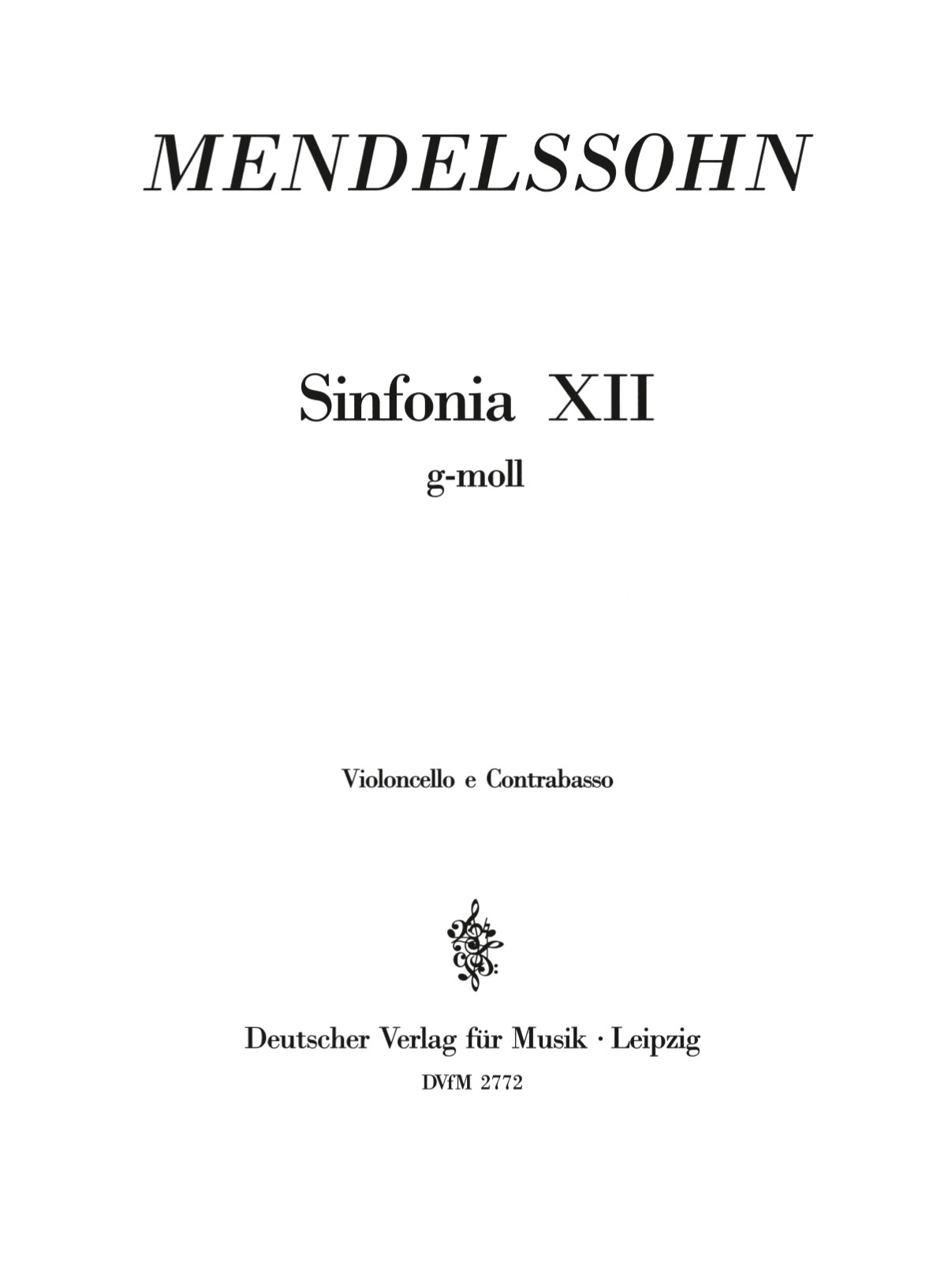 DV 2772-26 - Sinfonia XII g-moll MWV N 12 - Cover
