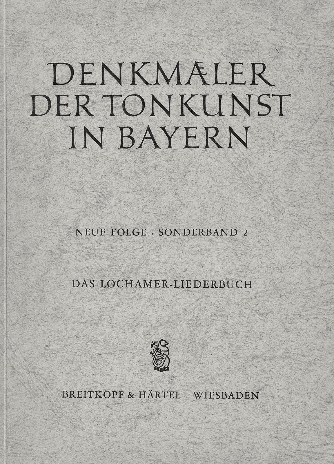 SON 272 - Denkmäler der Tonkunst in Bayern (Neue Folge) - Cover