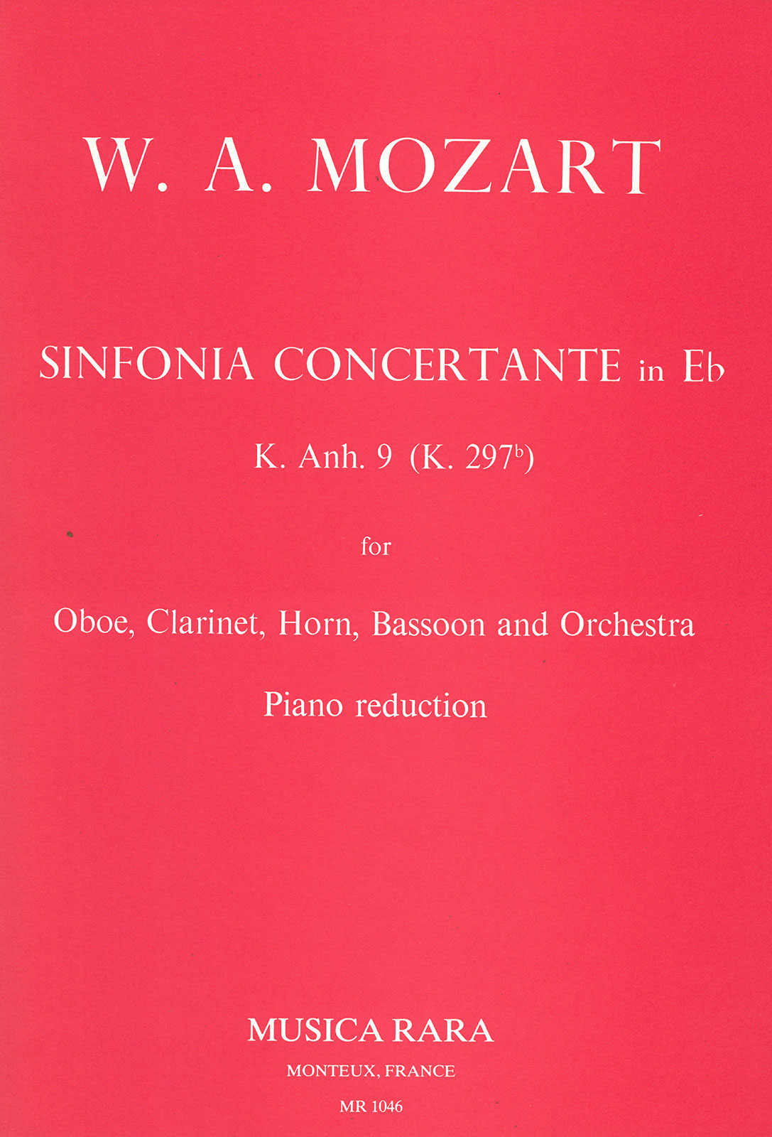 MR 1046 - Sinfonia concertante in E flat major K. 297b (App. C 14. 01) - Cover