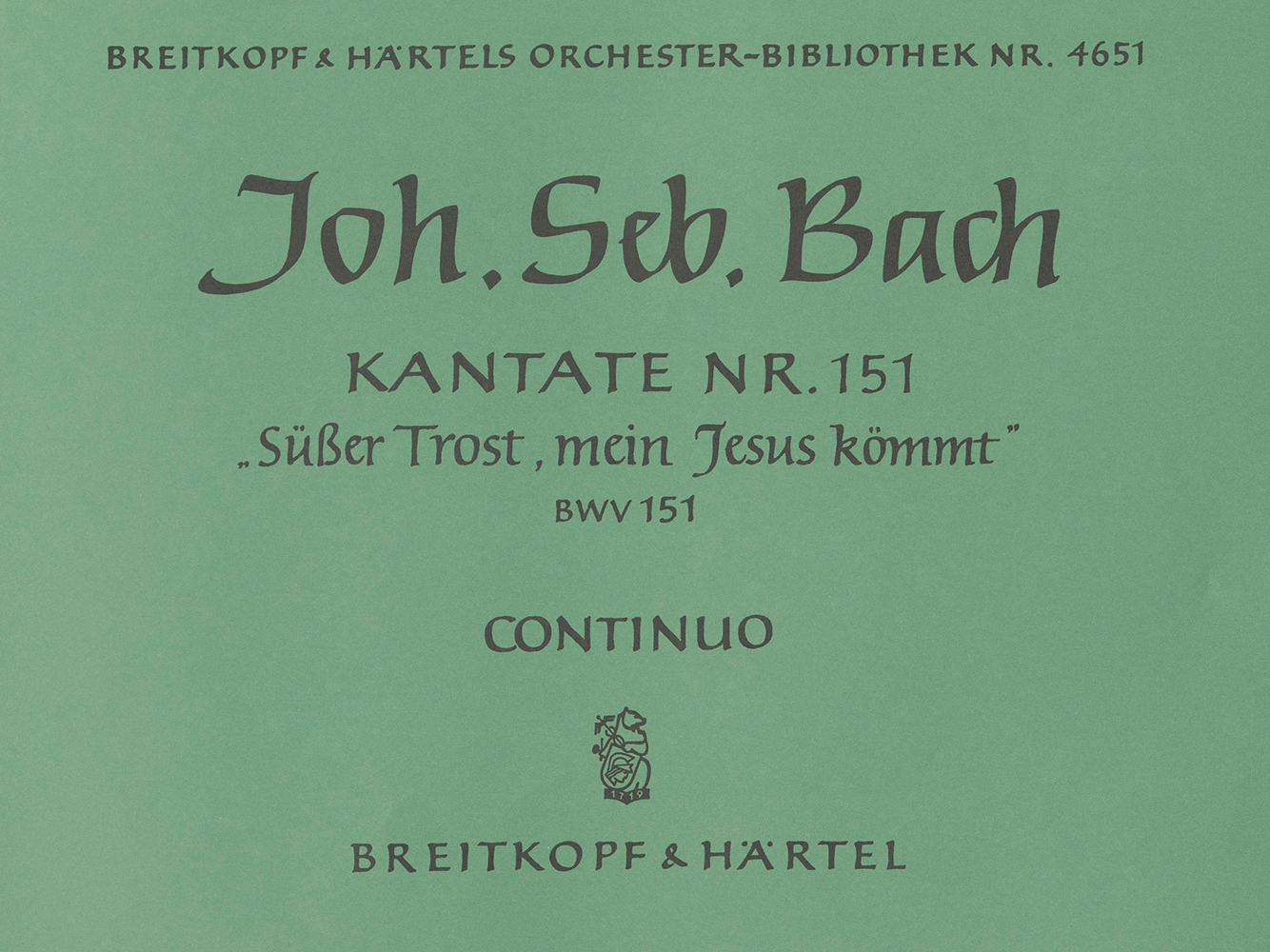 OB 4651-11 - Cantata BWV 151 “Blessed morn, when Jesus was born” - Cover