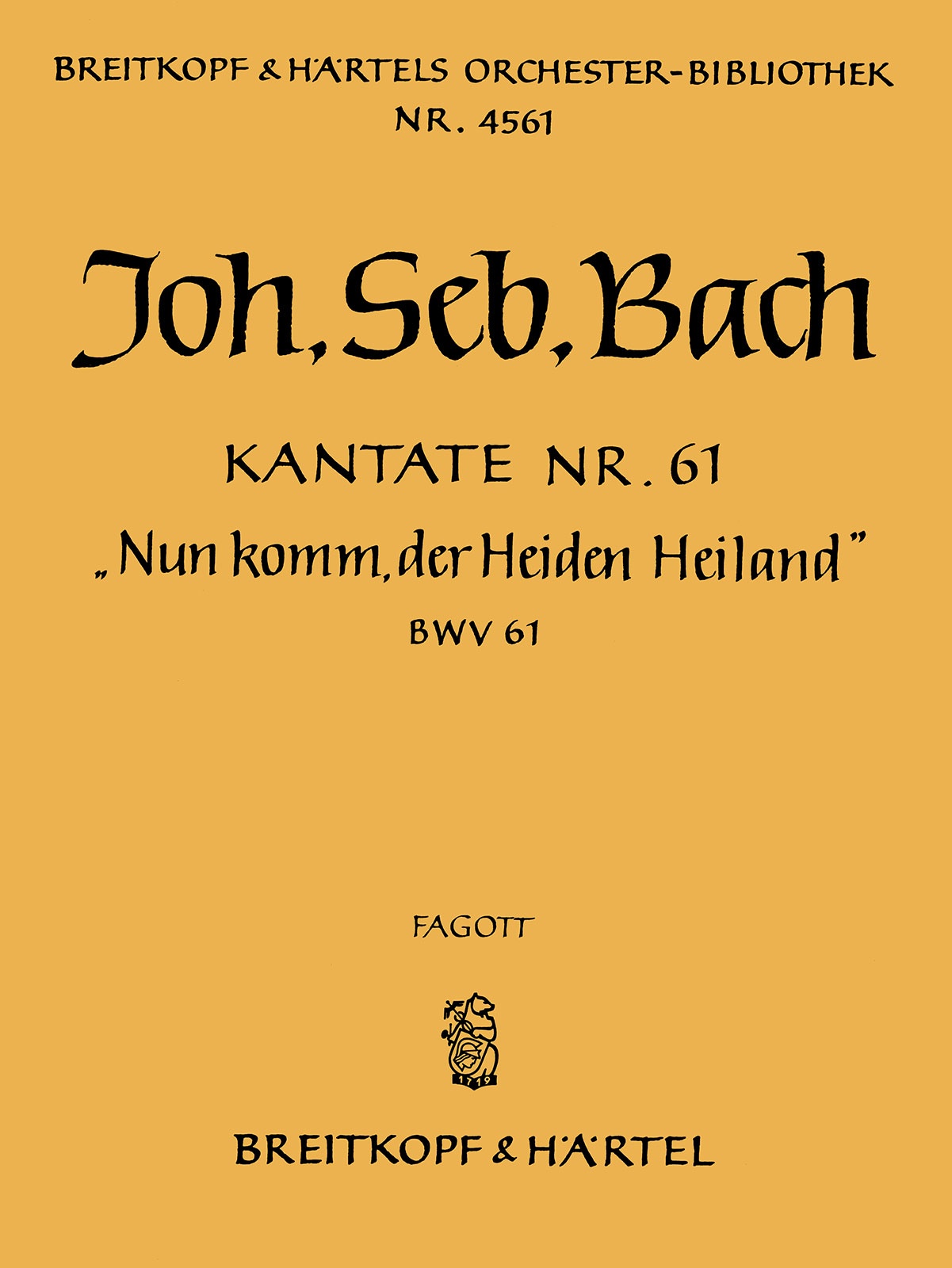 OB 4561-30 - Kantate BWV 61 „Nun komm, der Heiden Heiland“ - Cover