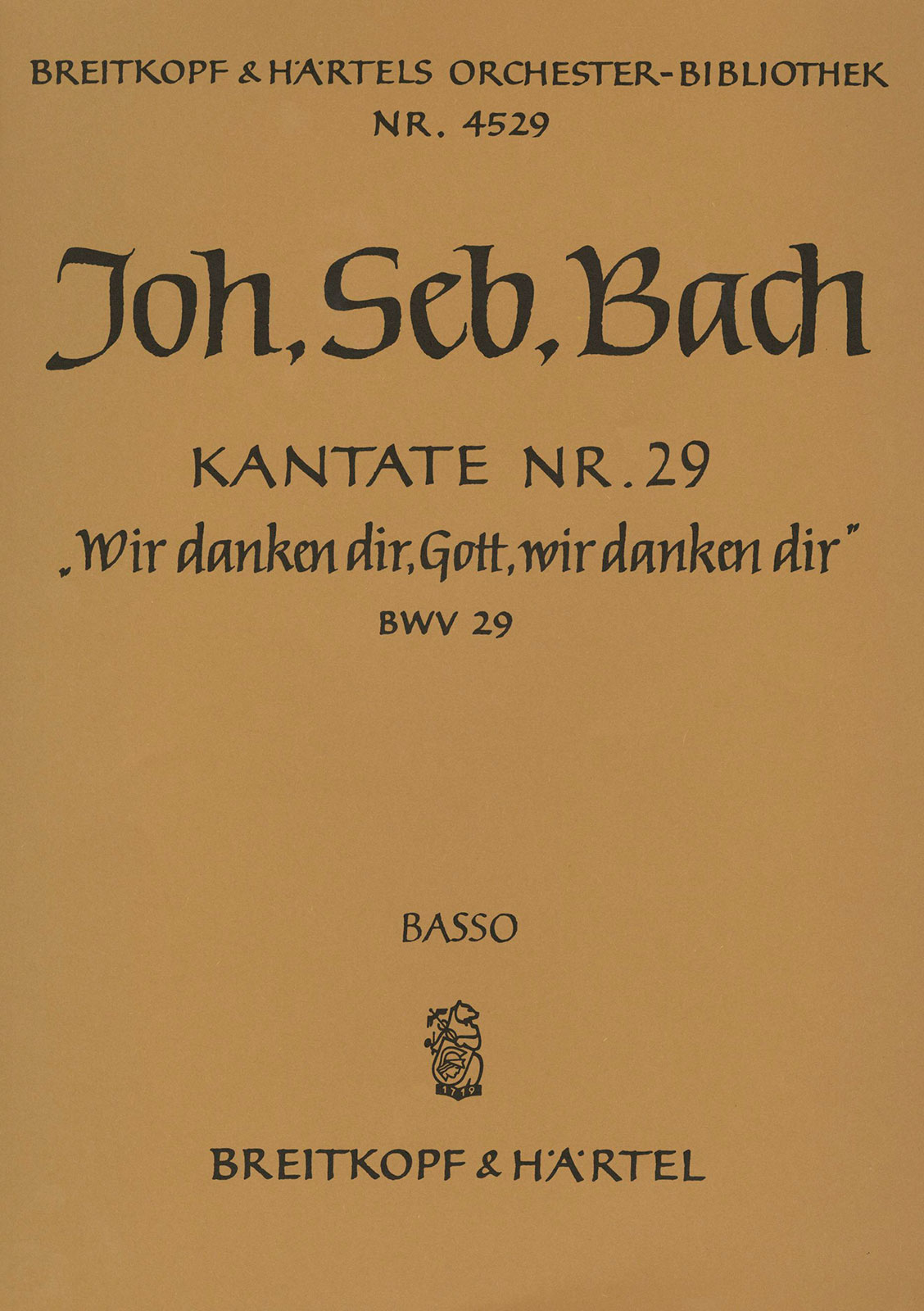 OB 4529-26 - Cantata BWV 29 “We praise Thee, O God, we worship Thee” - Cover