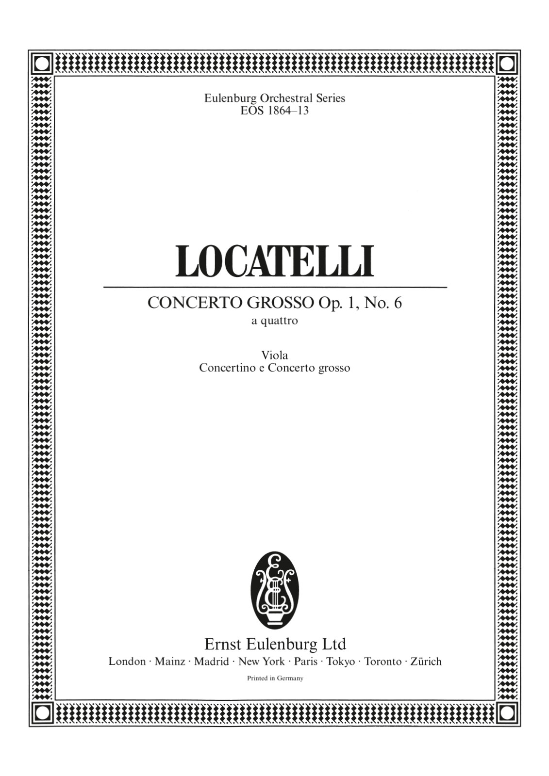 EOS 1864-19 - Concerto grosso “a quattro” in C minor Op. 1/6 - Cover