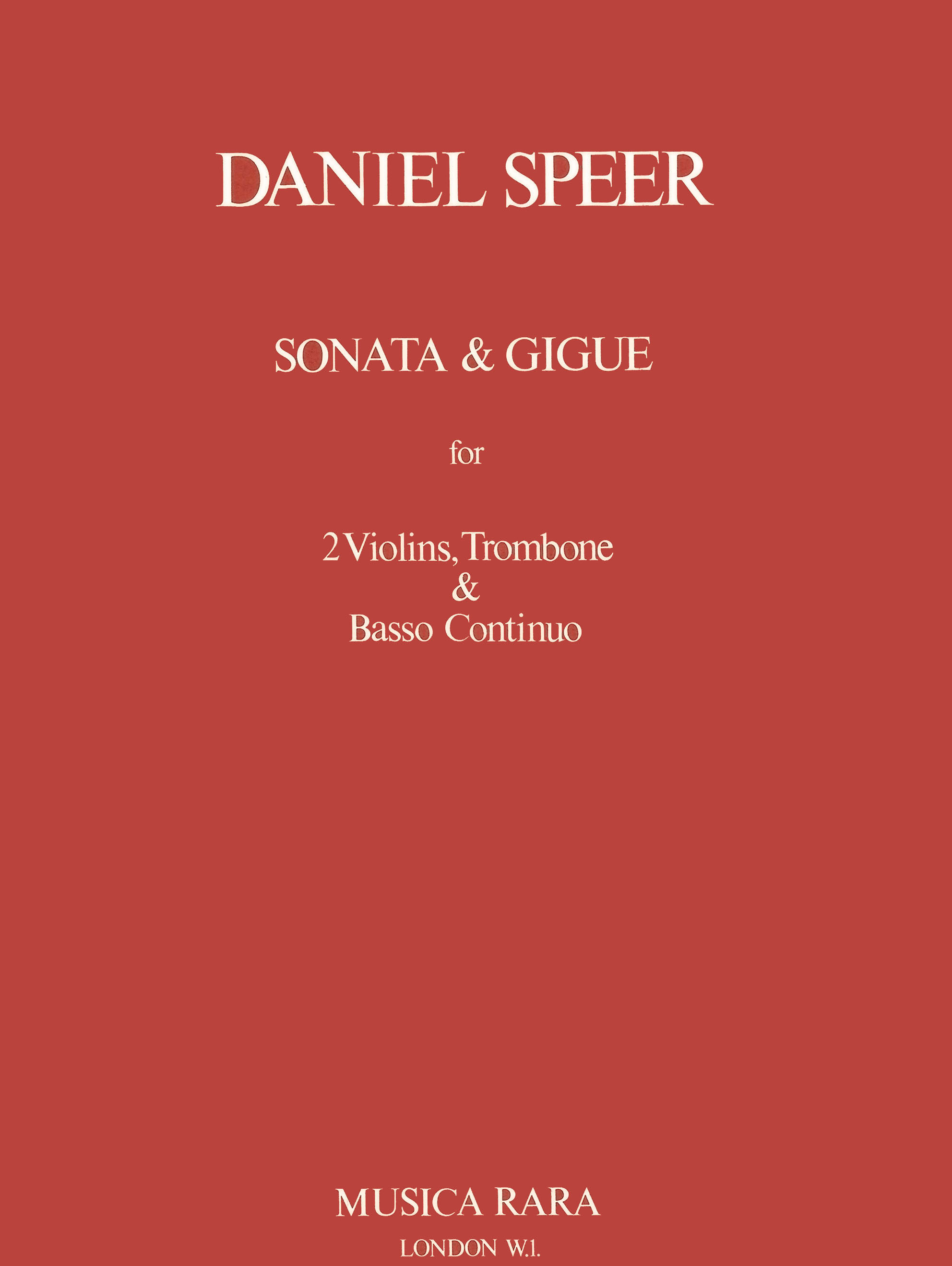 Georg Daniel Speer - Sonate und Gigue - Cover