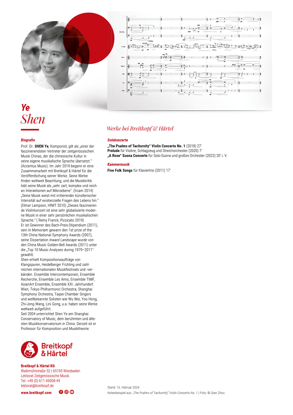 B+H 223 - Ye Shen - Cover