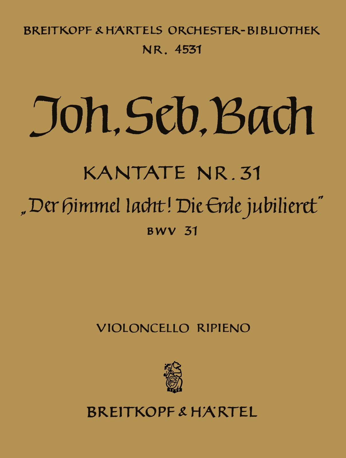 OB 4531-23 - Kantate BWV 31 „Der Himmel lacht! Die Erde jubilieret!“ - Cover