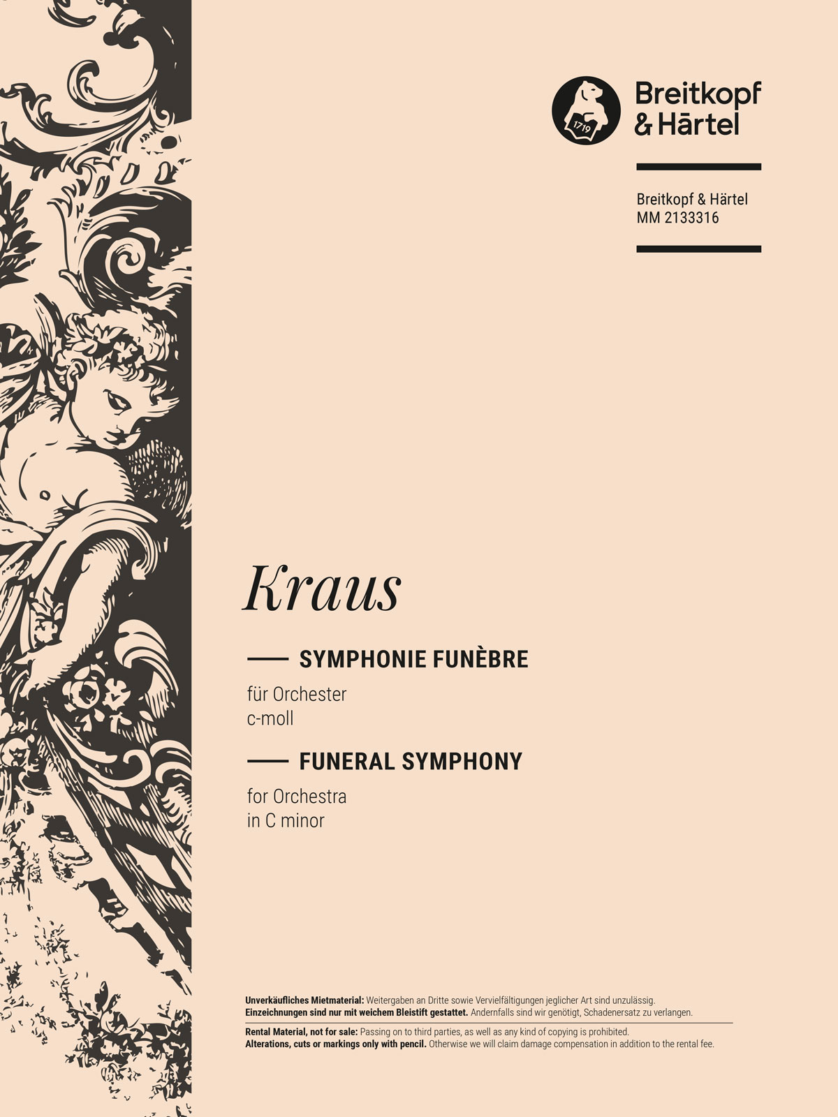 Joseph Martin Kraus - Symphonie funèbre c-moll - Cover