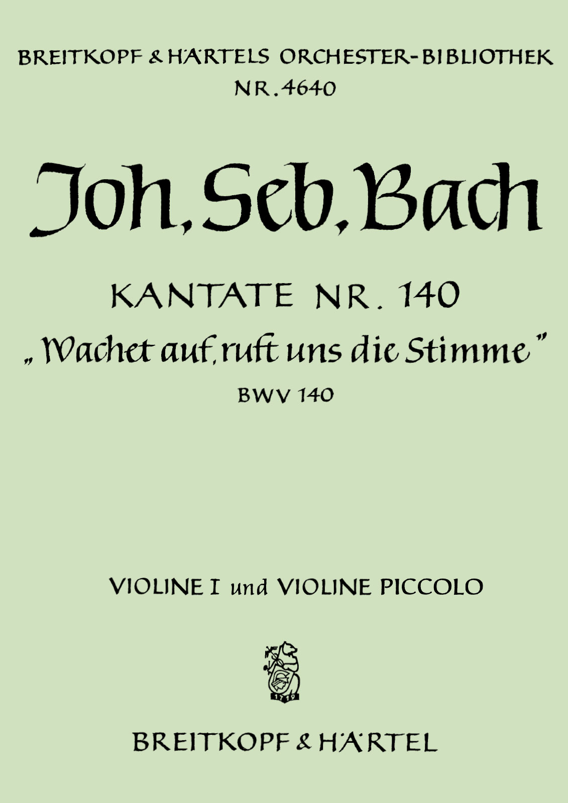 OB 4640-15 - Kantate BWV 140 „Wachet auf, ruft uns die Stimme“ - Cover