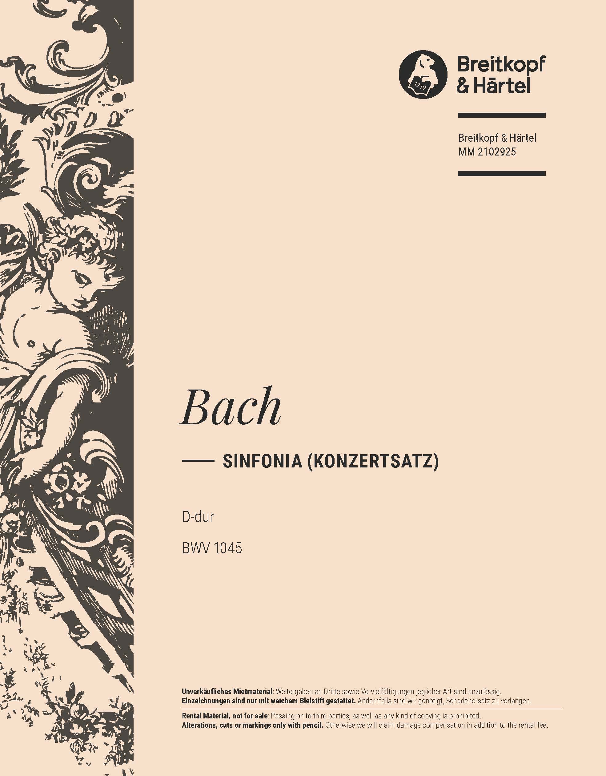 Johann Sebastian Bach - Sinfonia (Konzertsatz) D-dur BWV 1045 - Cover