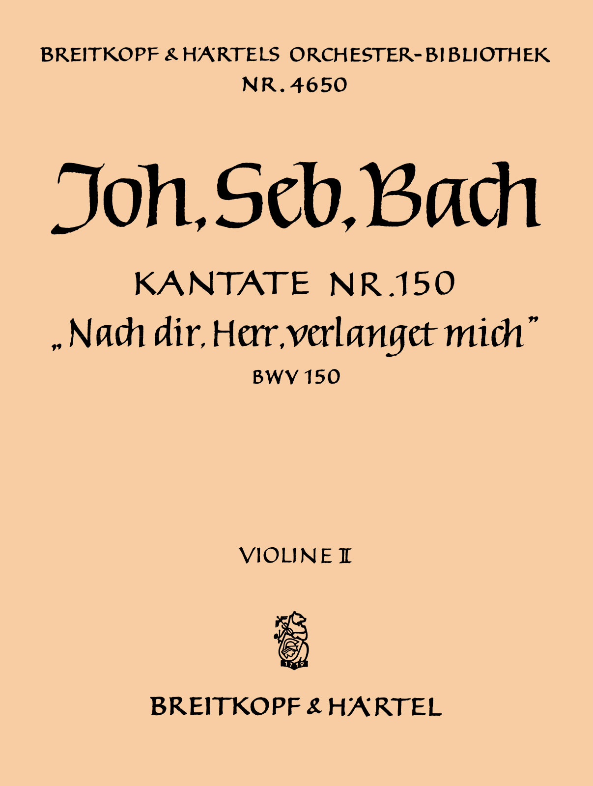 OB 4650-16 - Cantata BWV 150 “Lord, my soul doth thirst for Thee” - Cover