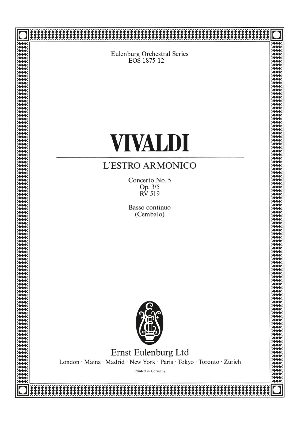 Antonio Vivaldi - L’Estro Armonico op. 3/5 RV 519 - Cover