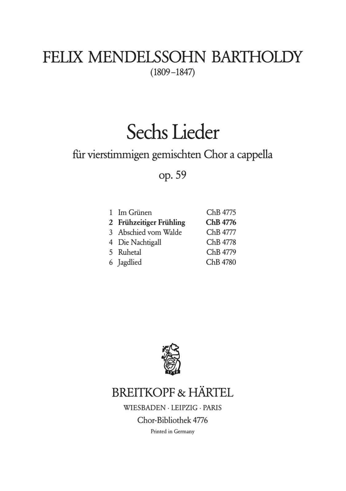 ChB 4776 - 6 Lieder Op. 59 - Cover