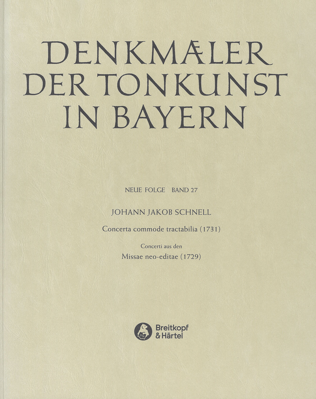 SON 257 - Gesellschaft für Bayerische Musikgeschichte - Denkmäler der Tonkunst in Bayern (Neue Folge) - Cover