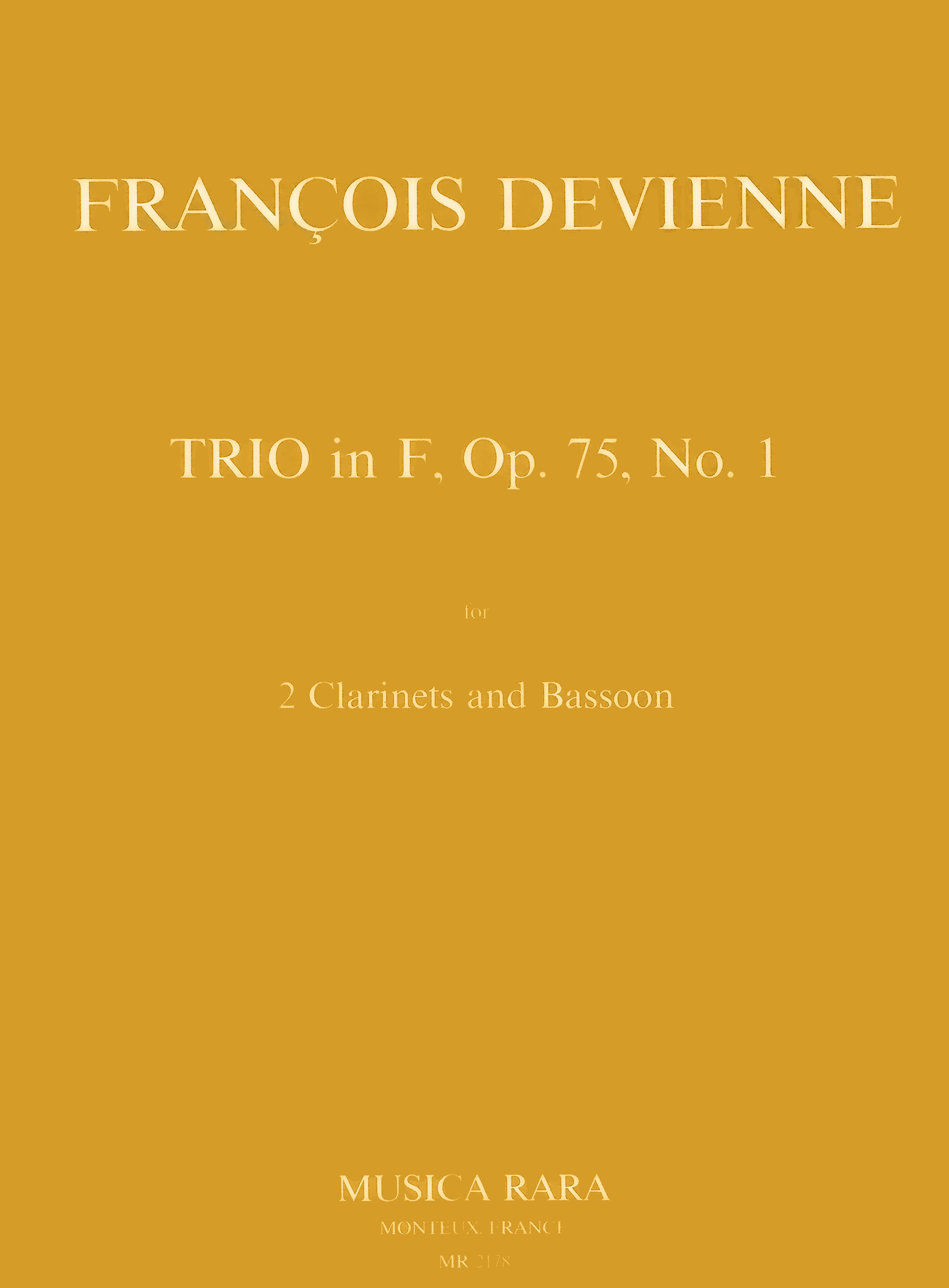 François Devienne - Trio F-dur op. 75 Nr. 1 - Cover