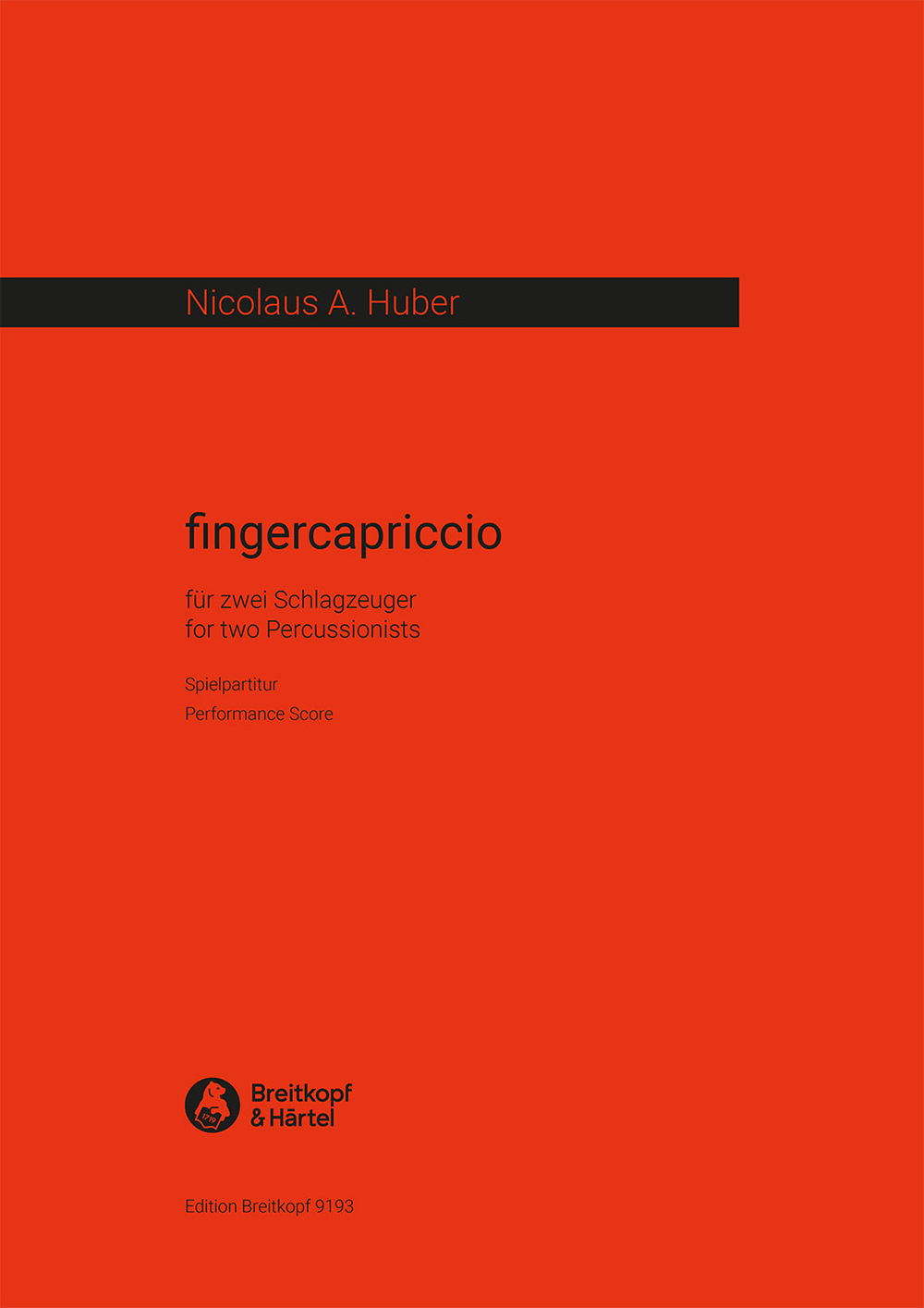 Nicolaus A. Huber - fingercapriccio - Cover