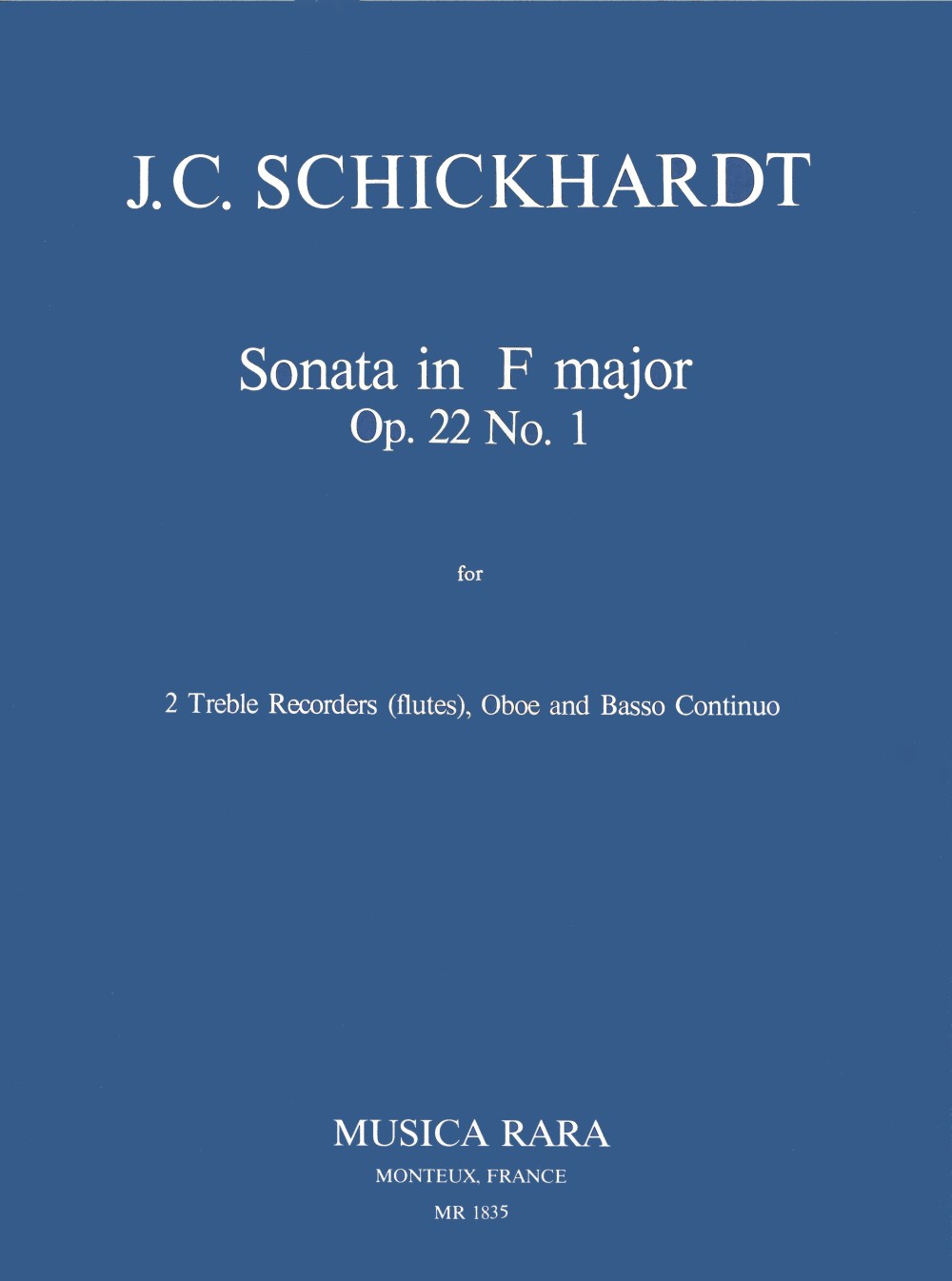 Johann Christian Schickhardt - Sonaten op. 22 - Cover