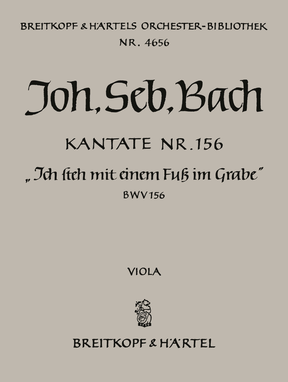 OB 4656-19 - Cantata BWV 156 “Ich steh mit einem Fuß im Grabe” - Cover
