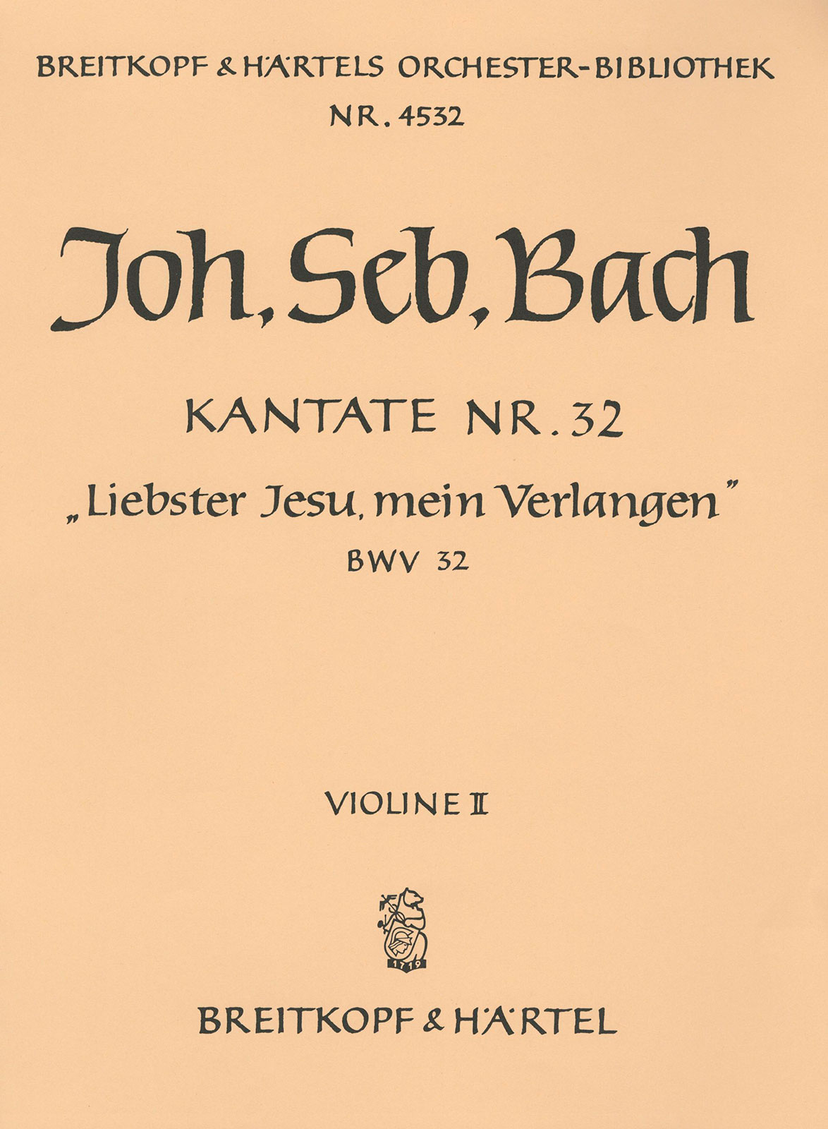 OB 4532-16 - Cantata BWV 32 “Liebster Jesu, mein Verlangen” - Cover