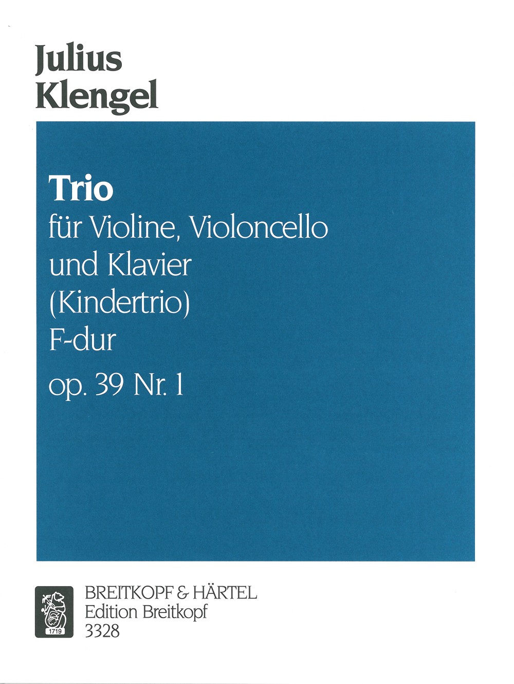 Julius Klengel - Children’s Trios Op. 39 - Cover