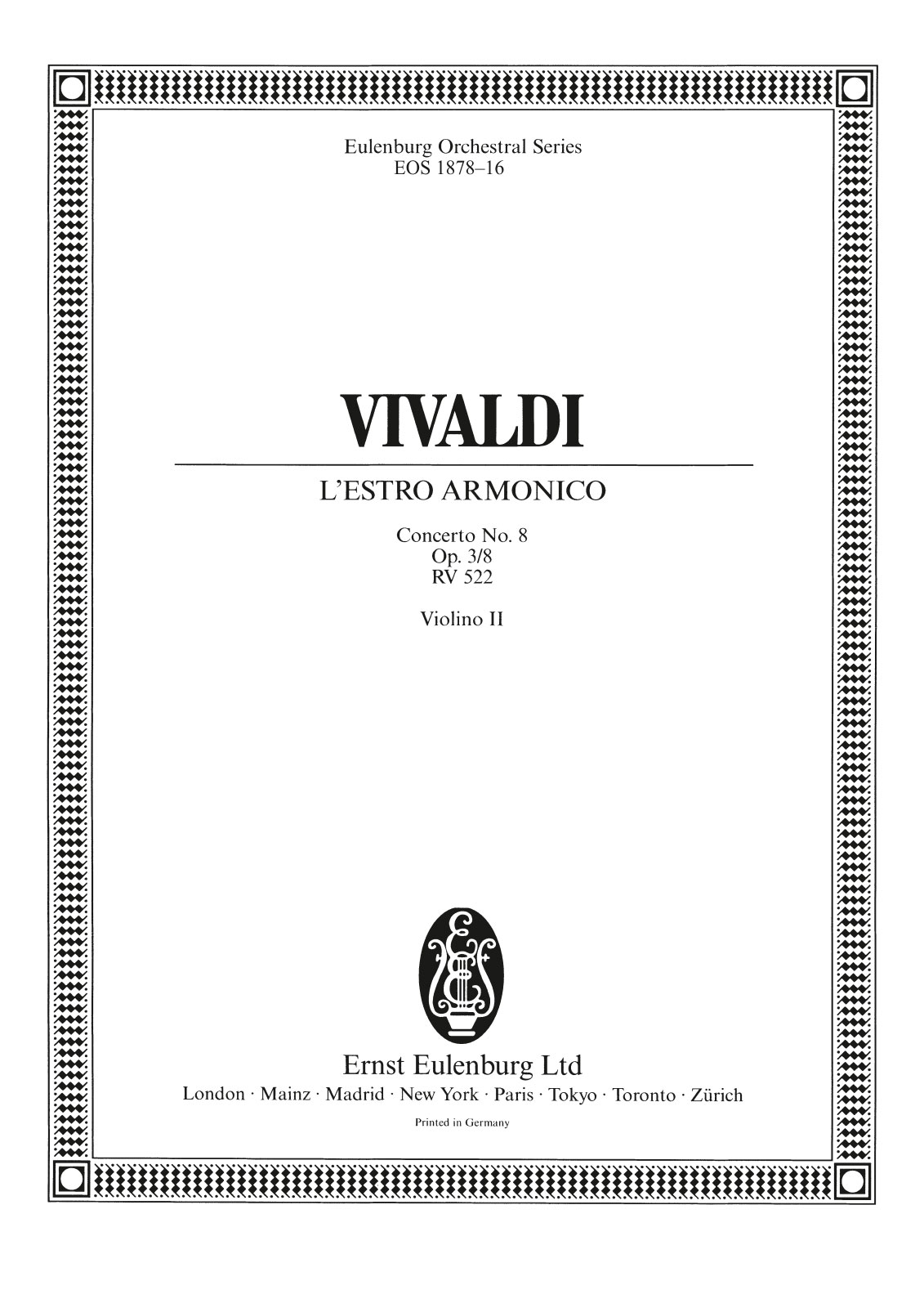 EOS 1878-16 - L’Estro Armonico op. 3/8 RV 522 - Cover