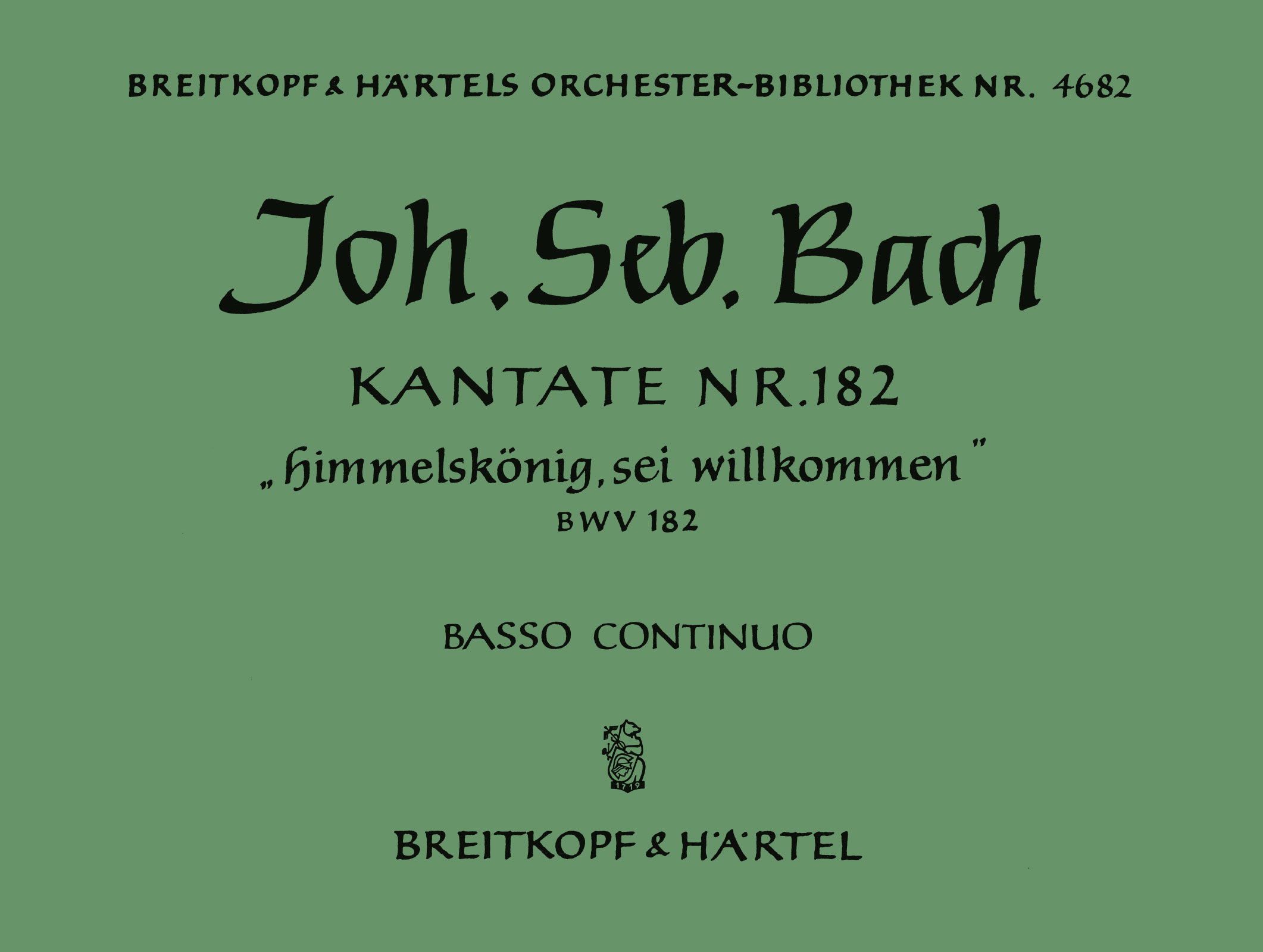OB 4682-11 - Cantata BWV 182 “Himmelskönig, sei willkommen” - Cover