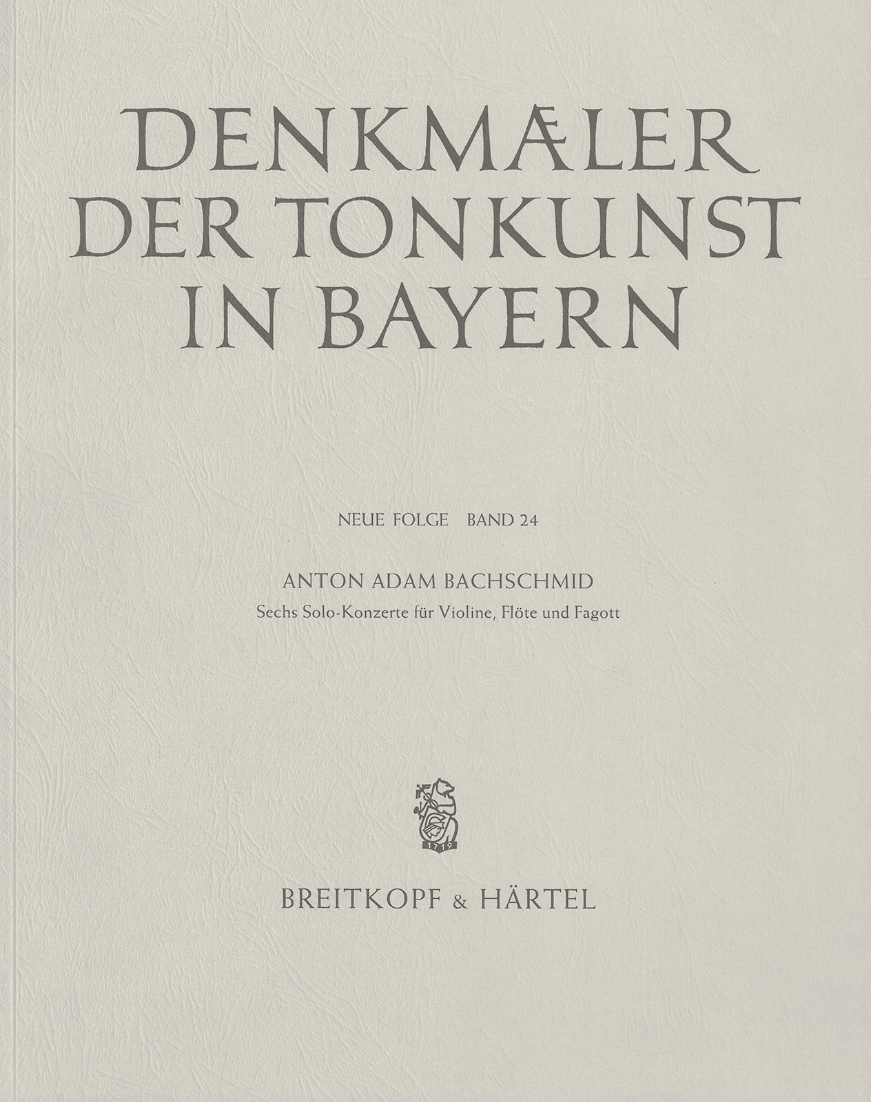 SON 254 - Denkmäler der Tonkunst in Bayern (Neue Folge) - Cover