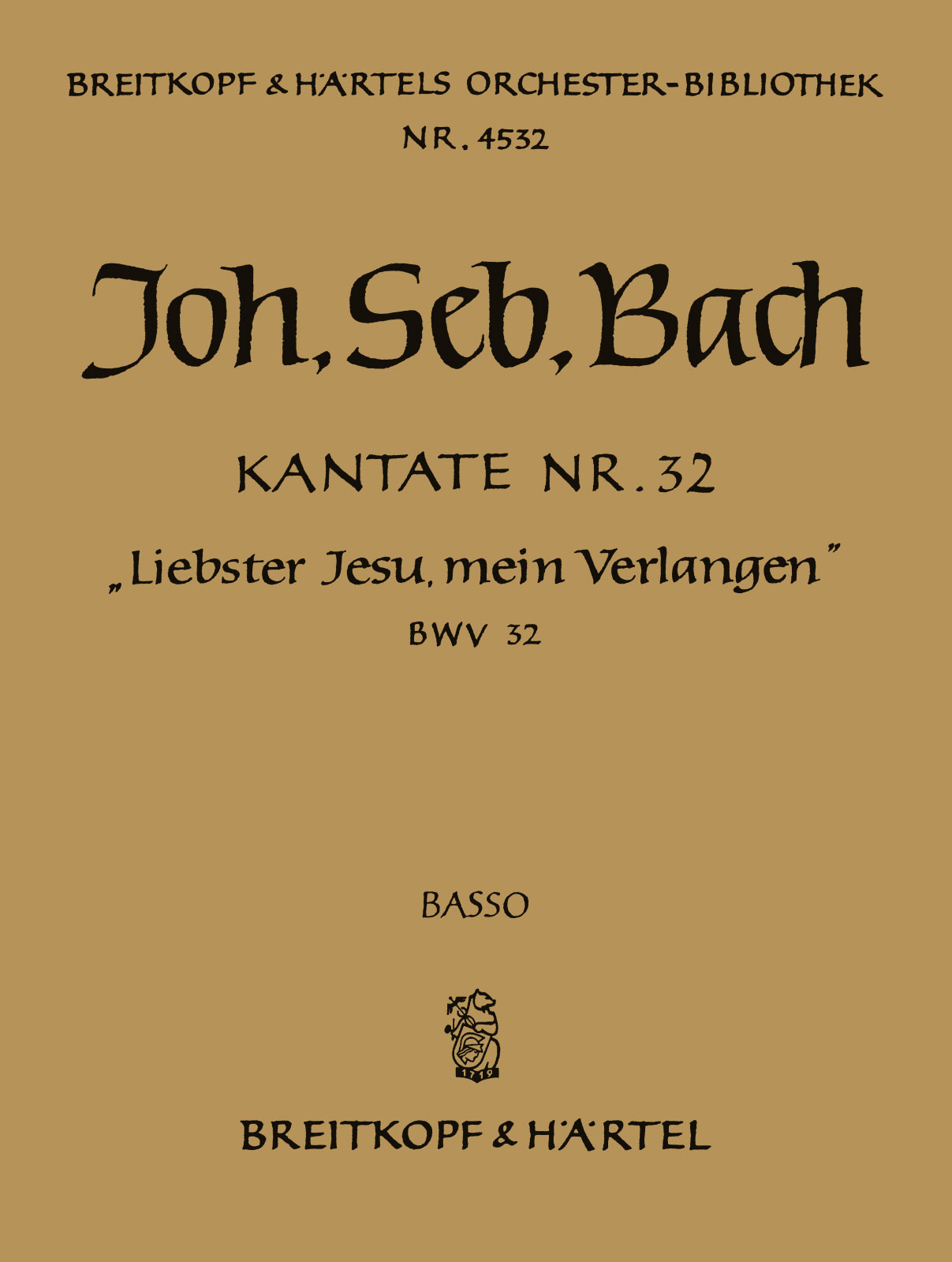 OB 4532-26 - Cantata BWV 32 “Liebster Jesu, mein Verlangen” - Cover