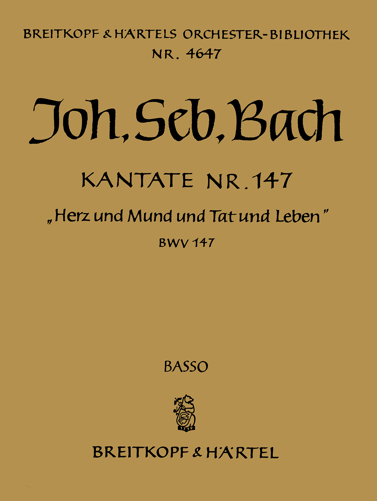 OB 4647-26 - Kantate BWV 147 „Herz und Mund und Tat und Leben“ - Cover