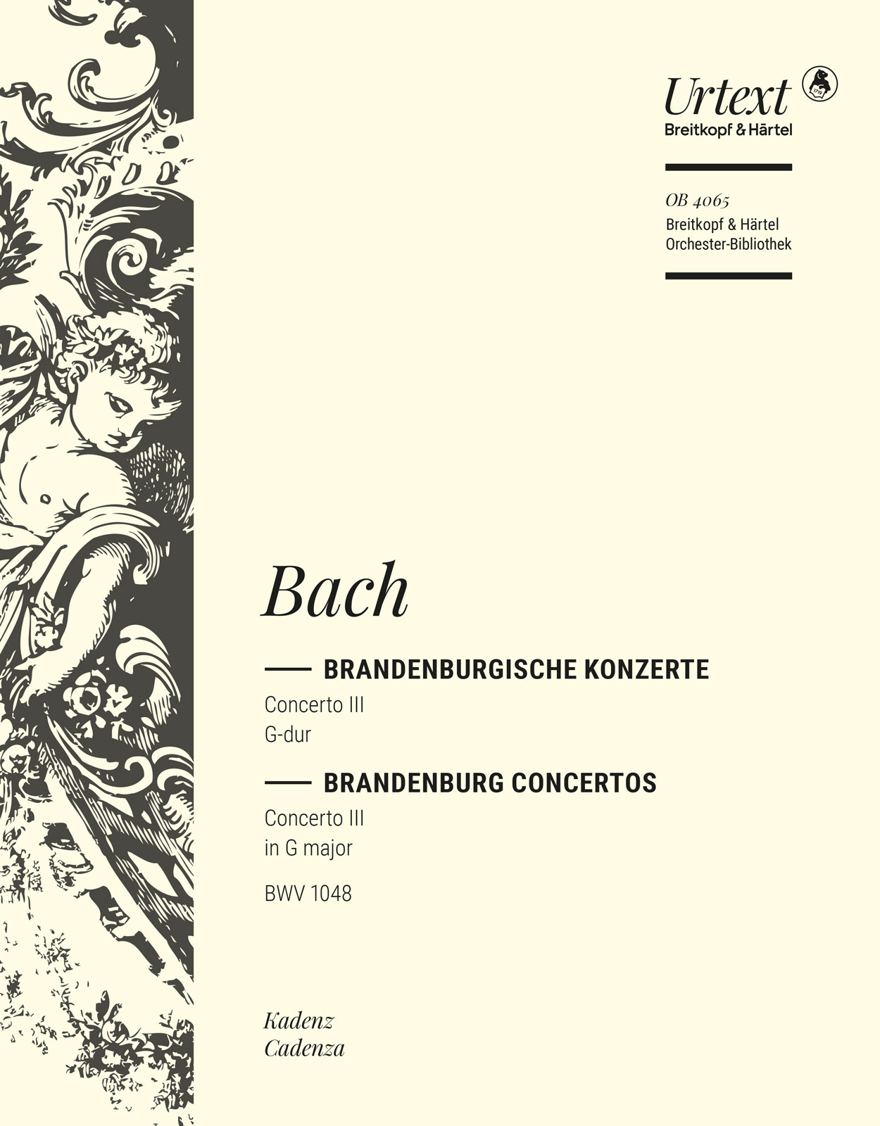 OB 4065-60 - Brandenburg Concerto No. 3 in G major BWV 1048 - Cover