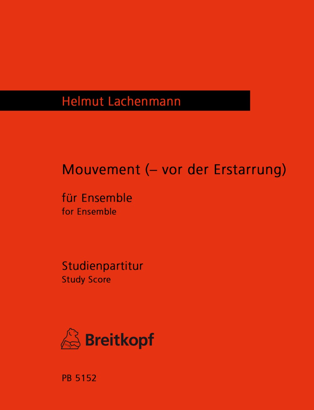 Helmut Lachenmann - Mouvement (– vor der Erstarrung) - Cover