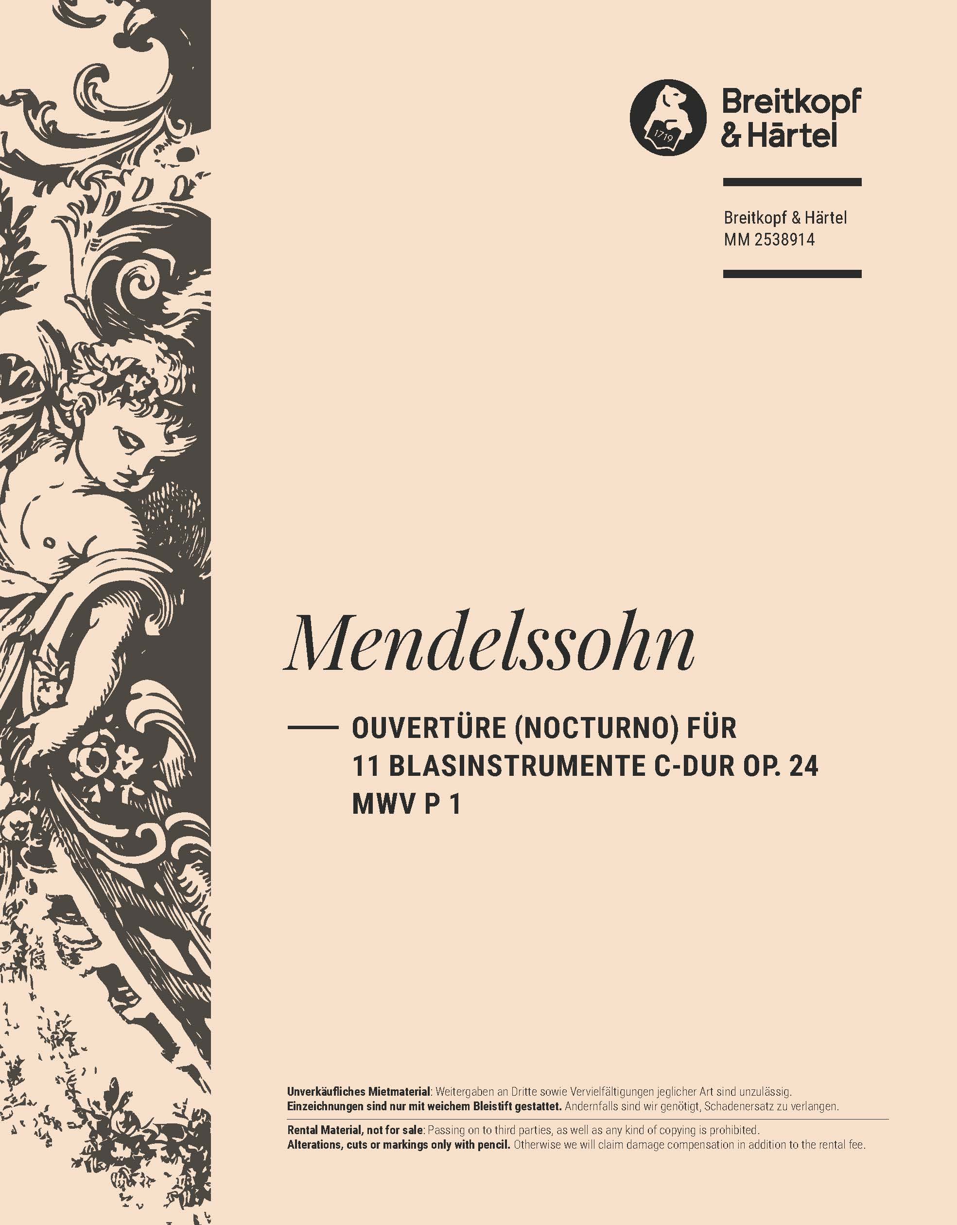 Felix Mendelssohn Bartholdy - Ouvertüre (Nocturno) für 11 Blasinstrumente C-dur op. 24 MWV P 1 - Cover