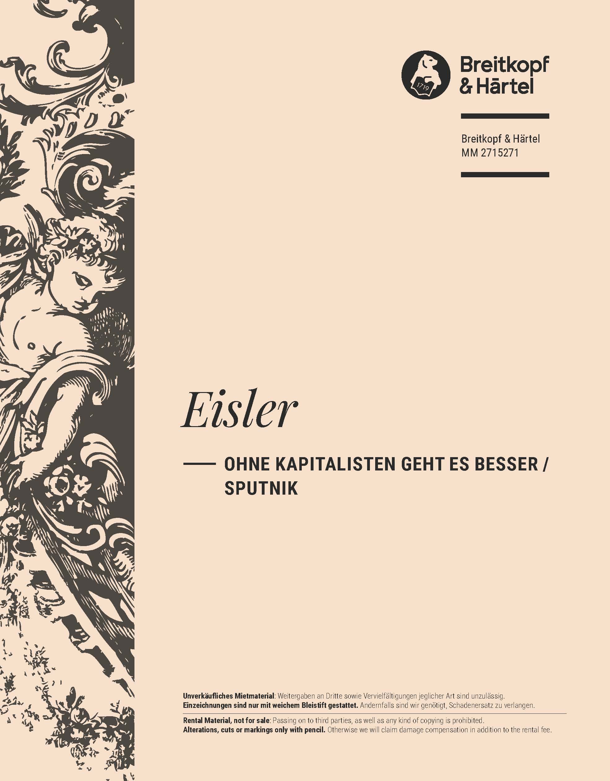 Hanns Eisler - Ohne Kapitalisten geht es besser / Sputnik - Cover