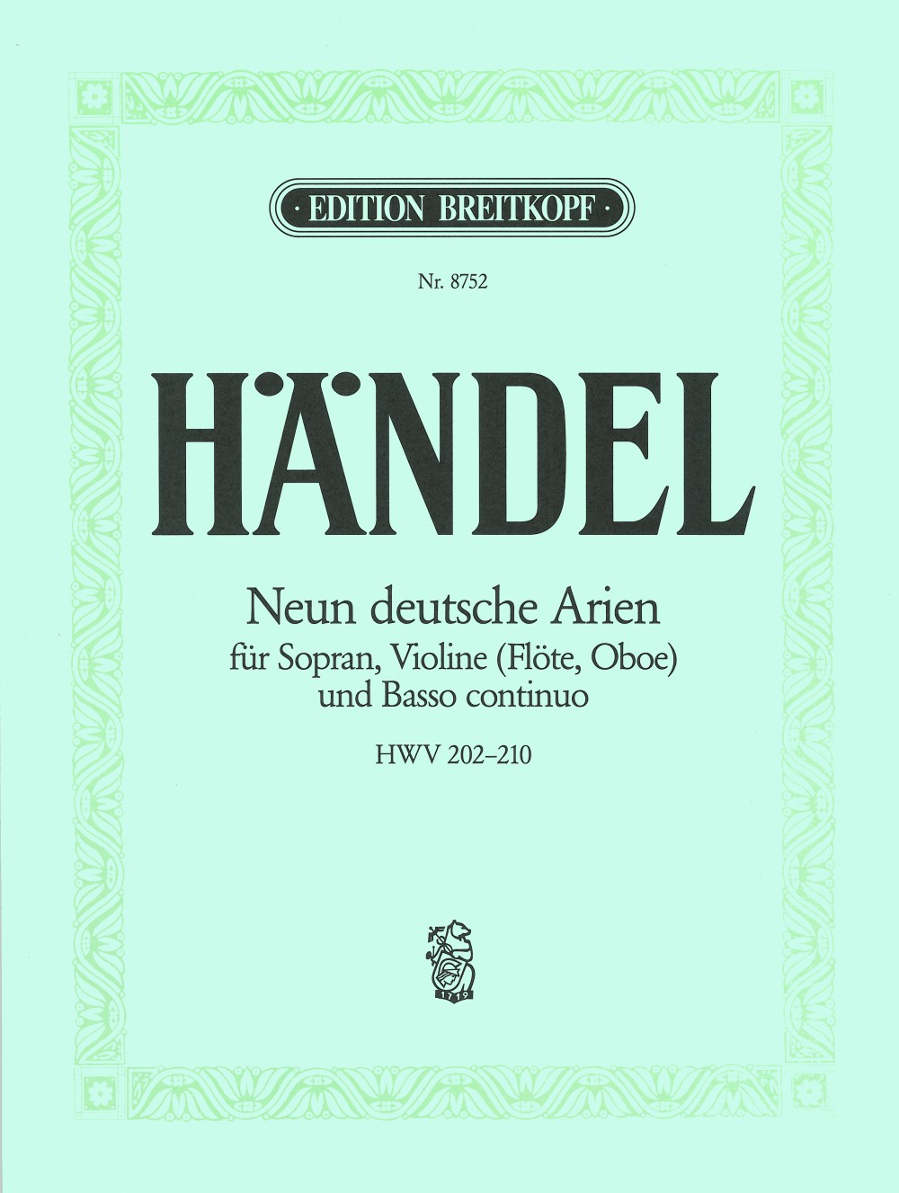Georg Friedrich Händel - 9 Deutsche Arien HWV 202-210 - Cover