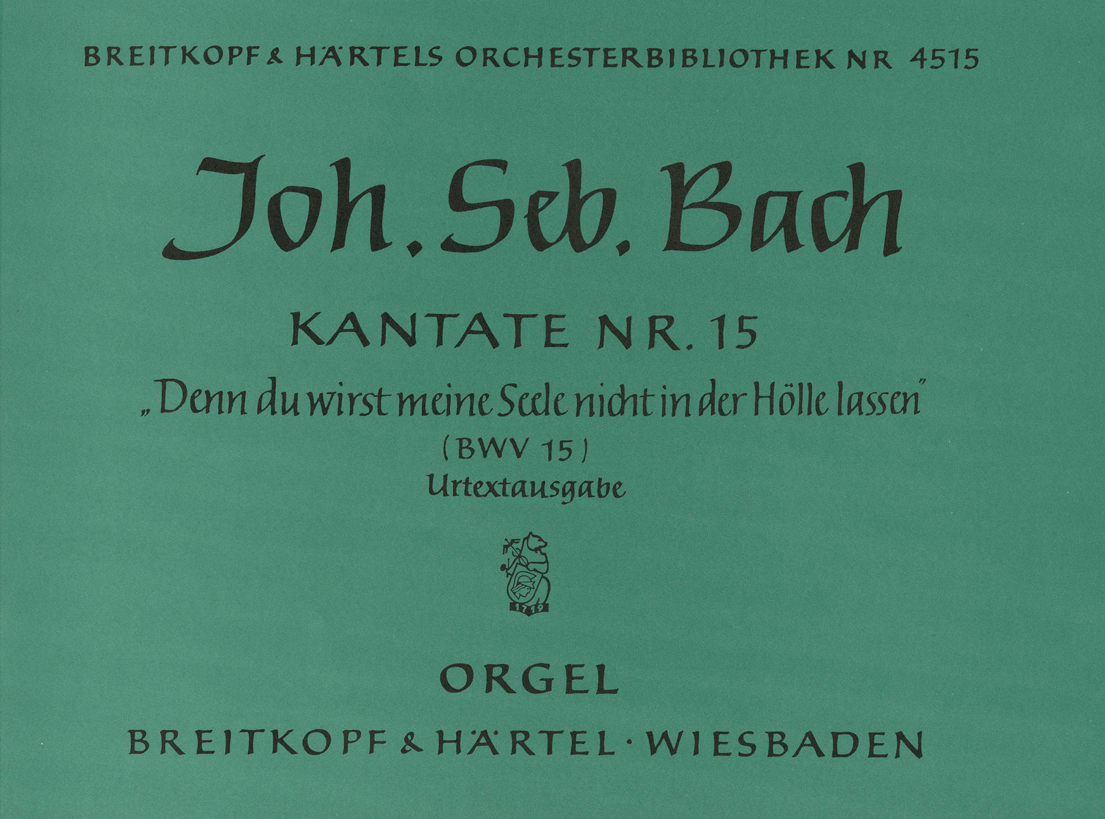 OB 4515-11 - Kantate „Denn du wirst meine Seele nicht in der Hölle lassen“ - Cover