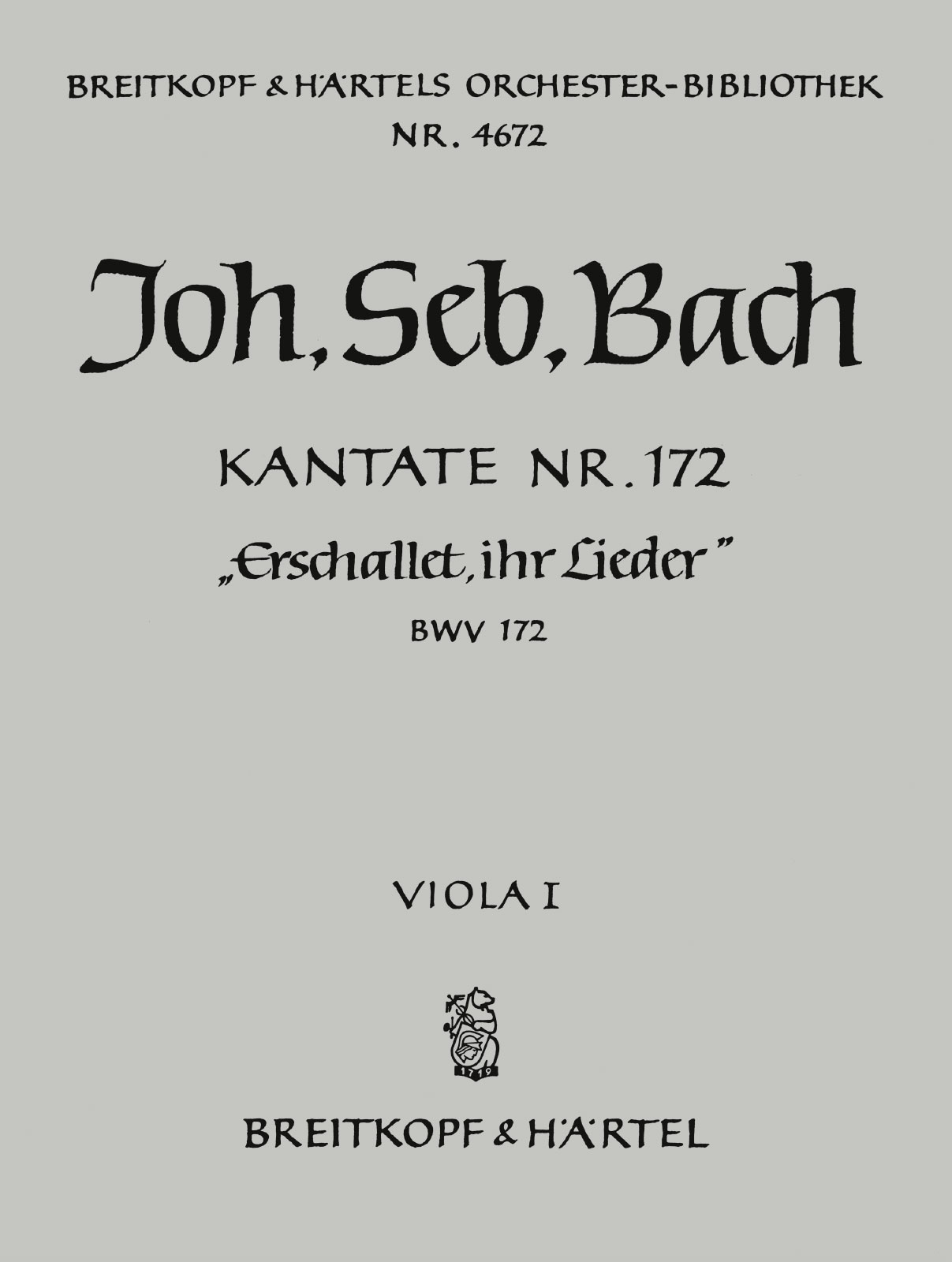 OB 4672-19 - Cantata BWV 172 “Sing praises! Your voices” - Cover
