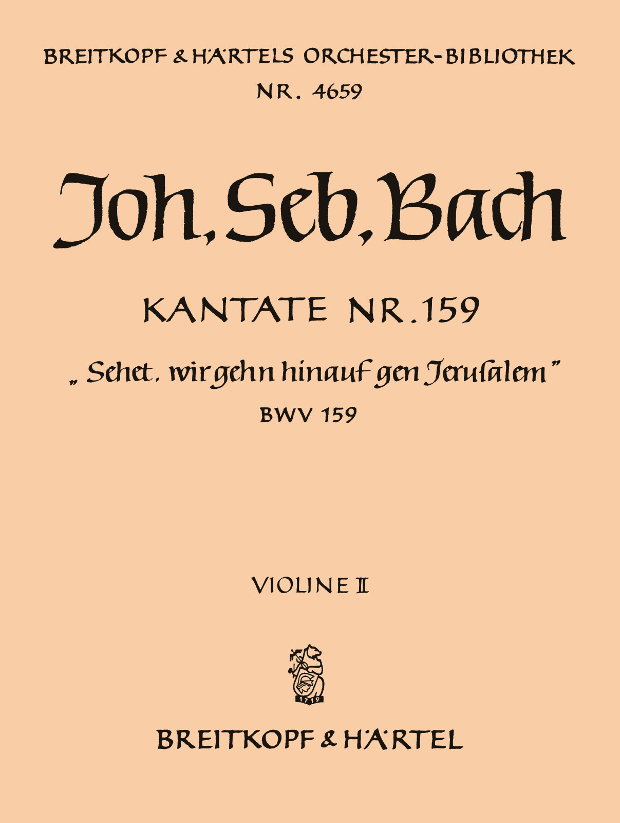 OB 4659-16 - Cantata BWV 159 “Come and let us go up to Jerusalem” - Cover