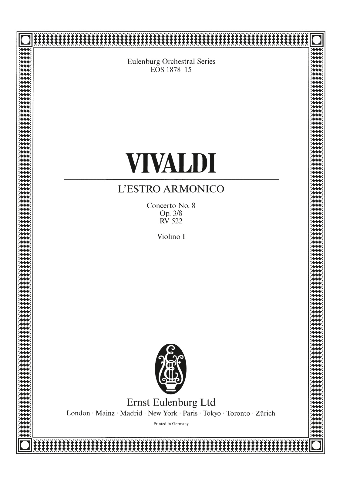 EOS 1878-15 - L’Estro Armonico op. 3/8 RV 522 - Cover