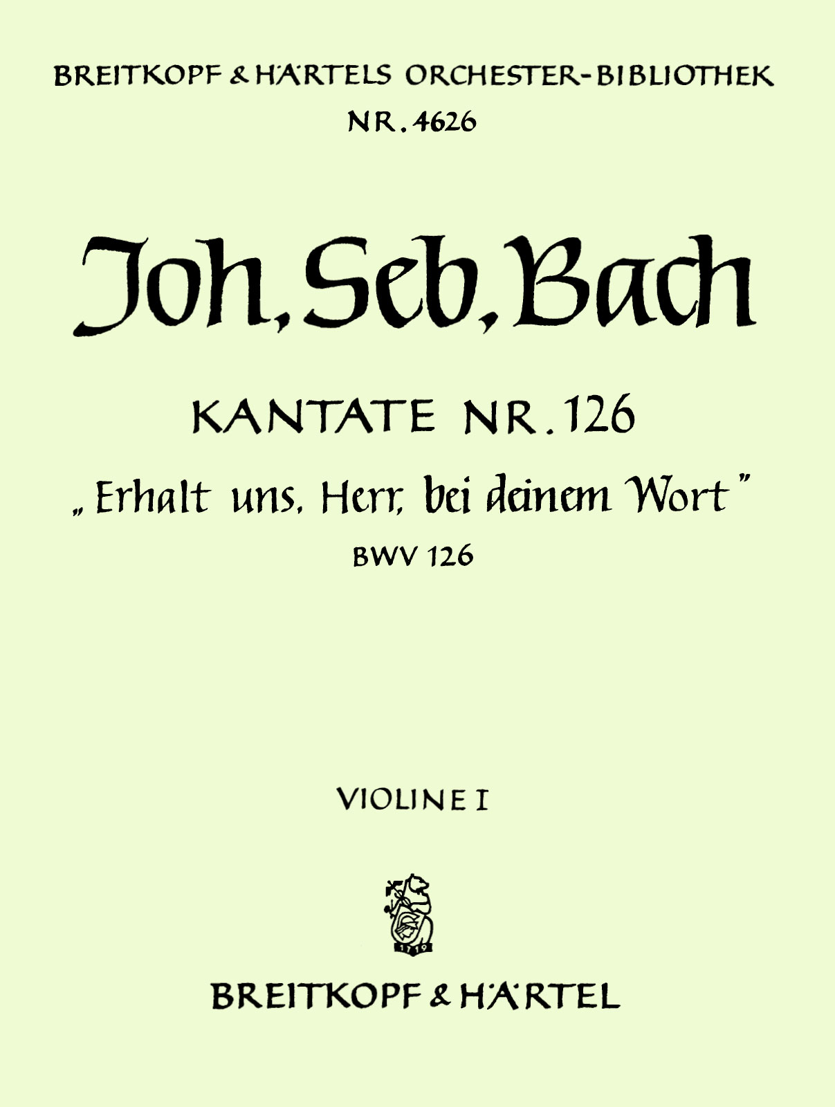 OB 4626-15 - Kantate BWV 126 „Erhalt uns, Herr, bei deinem Wort“ - Cover