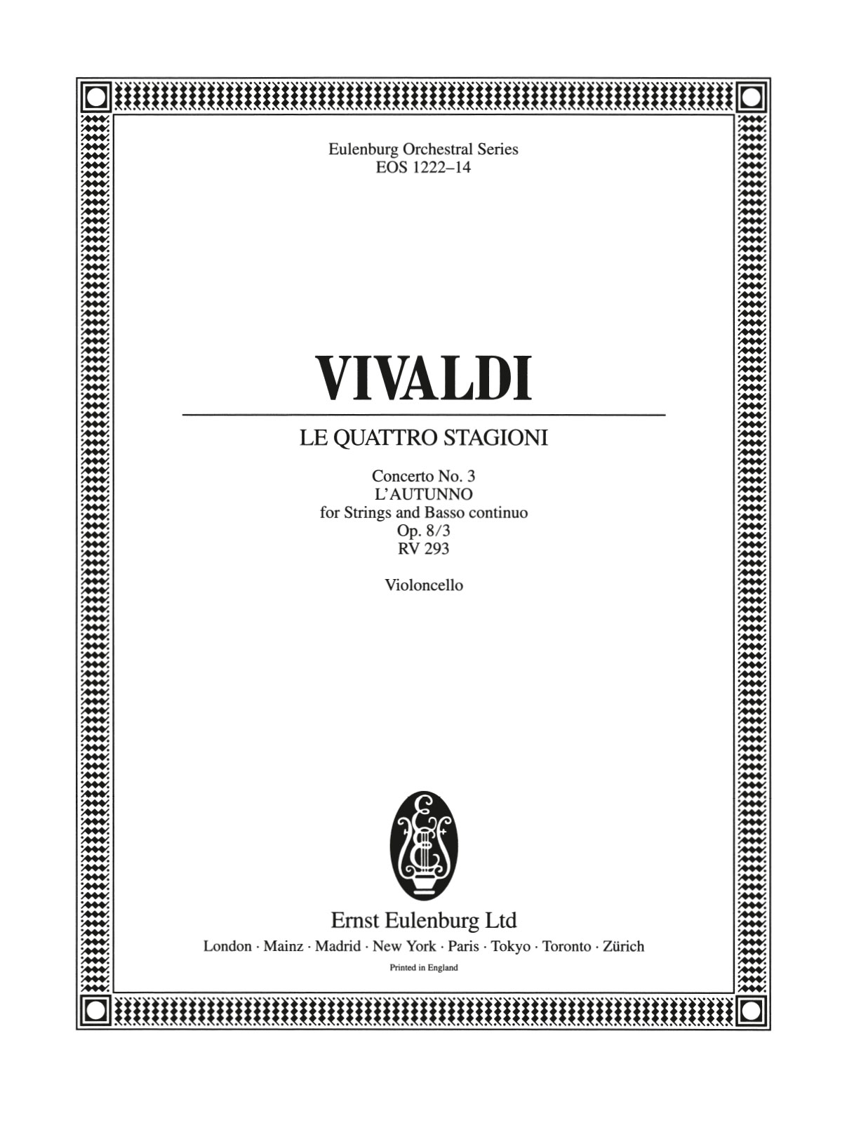 EOS 1222-26 - Le quattro stagioni (Die vier Jahreszeiten) op. 8/3 RV 293 - Cover