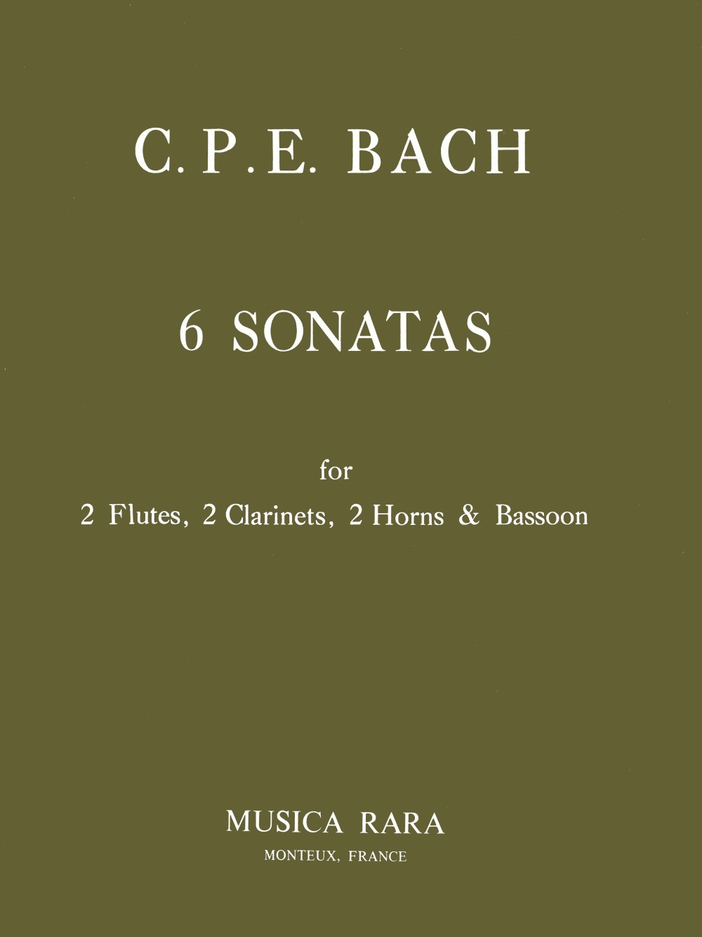 Carl Philipp Emanuel Bach - 6 Sonaten Wq 184/1-6 - Cover