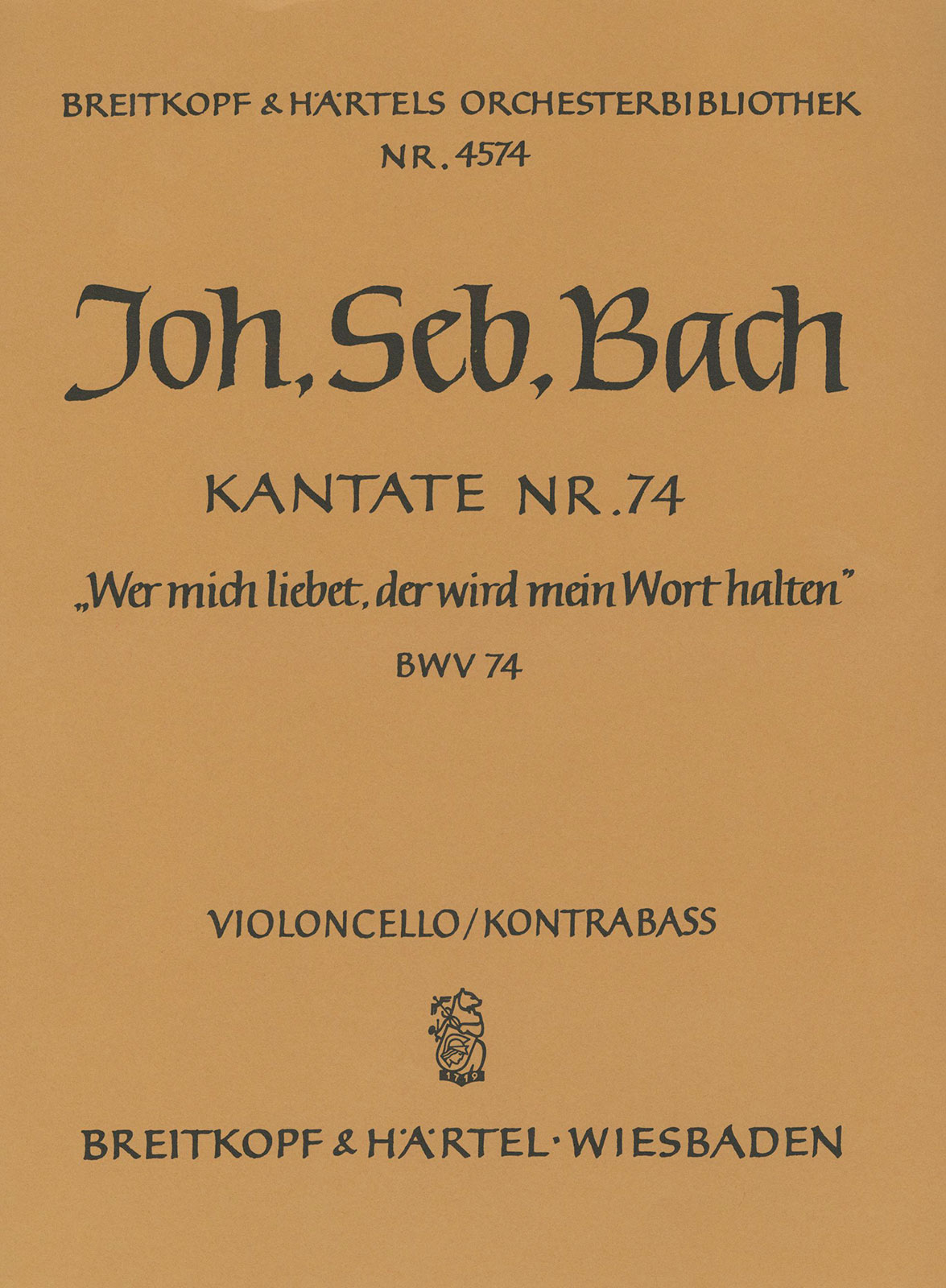 OB 4574-26 - Kantate BWV 74 „Wer mich liebet, der wird mein Wort halten“ - Cover