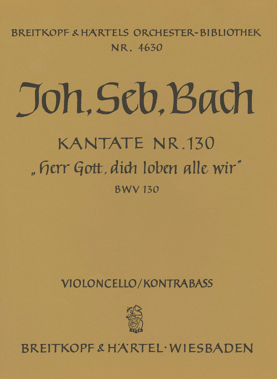 OB 4630-26 - Cantata BWV 130 “Lord God, before Thy Feet we fall” - Cover