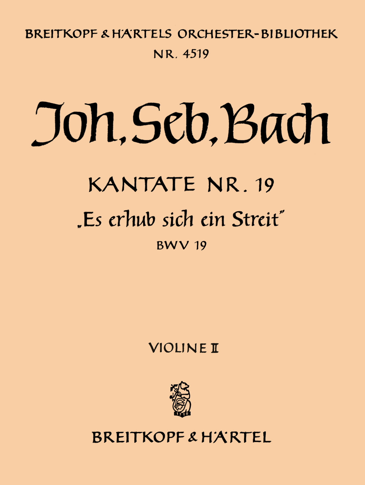 OB 4519-16 - Cantata BWV 19 “There uprose a fierce strife” - Cover