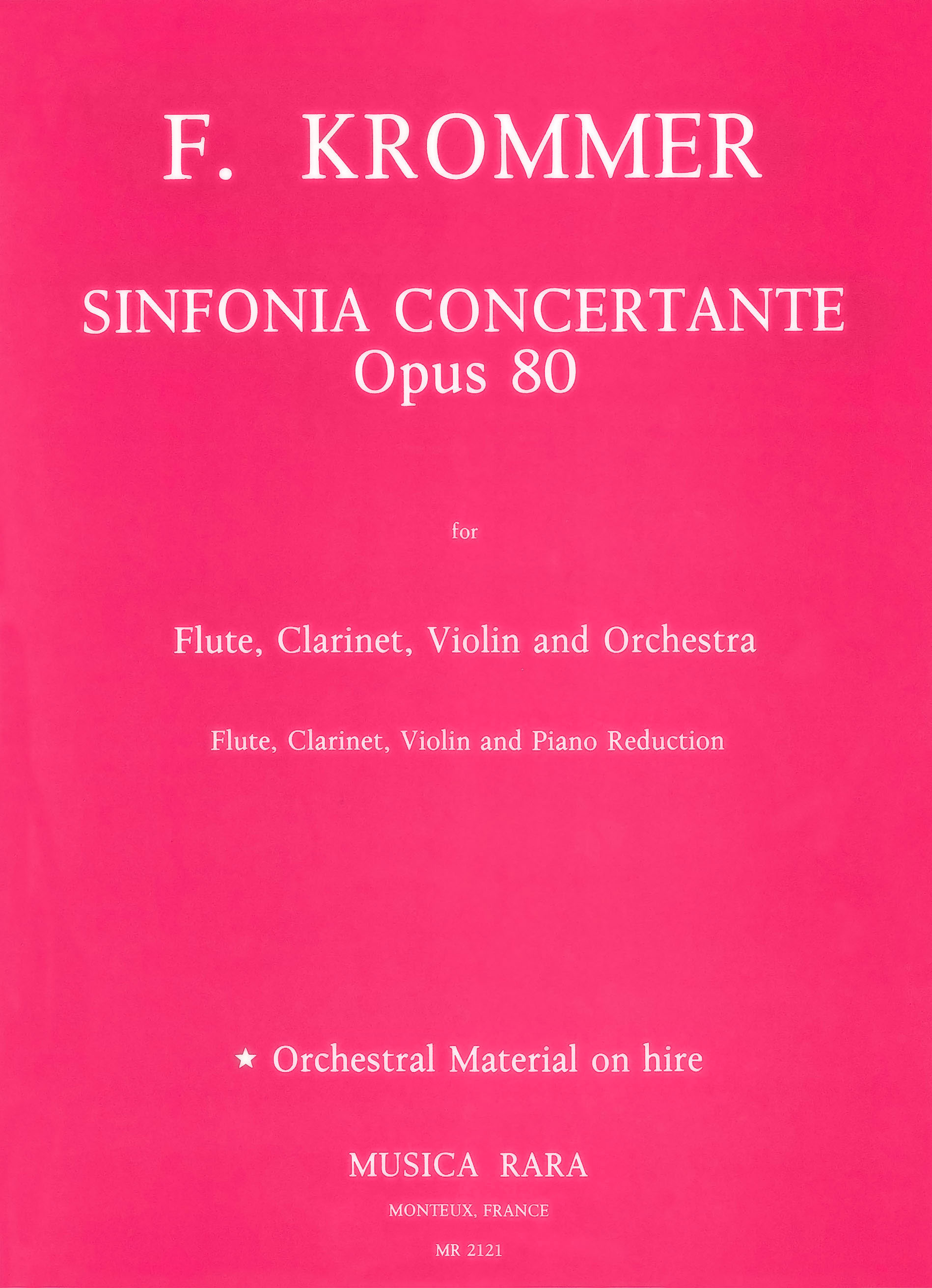 Franz Krommer - Sinfonia concertante in D op. 80 - Cover
