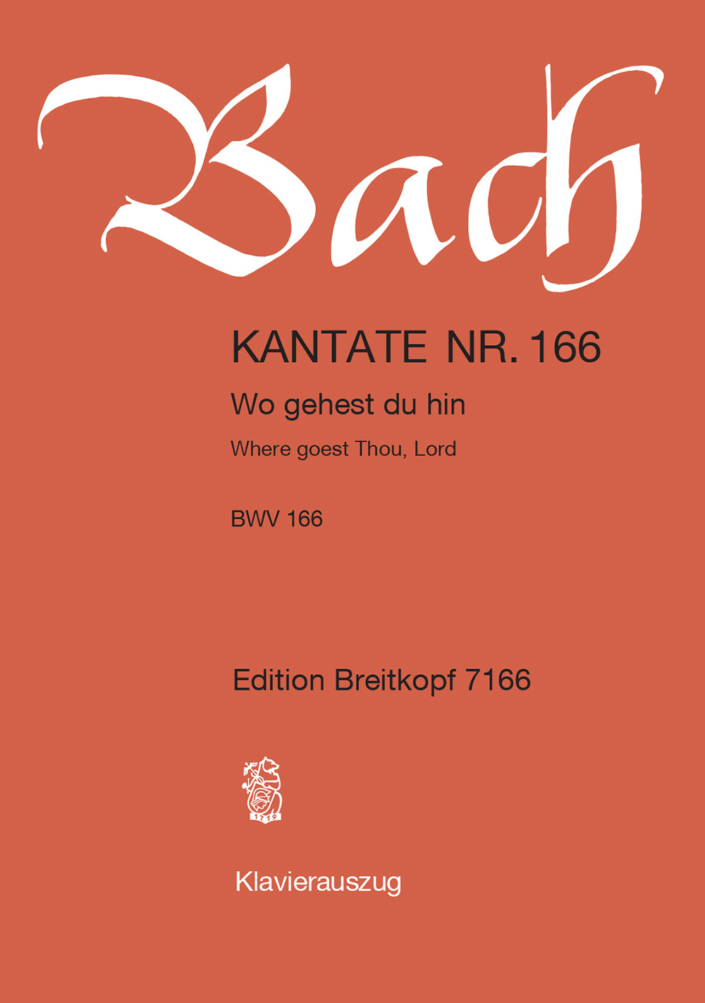 Johann Sebastian Bach - Kantate BWV 166 „Wo gehest du hin“ - Cover