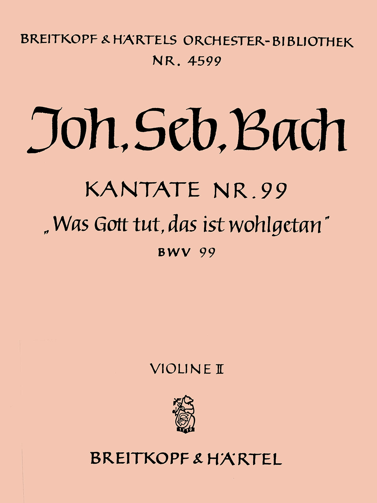 OB 4599-16 - Kantate BWV 99 „Was Gott tut, das ist wohlgetan“ - Cover