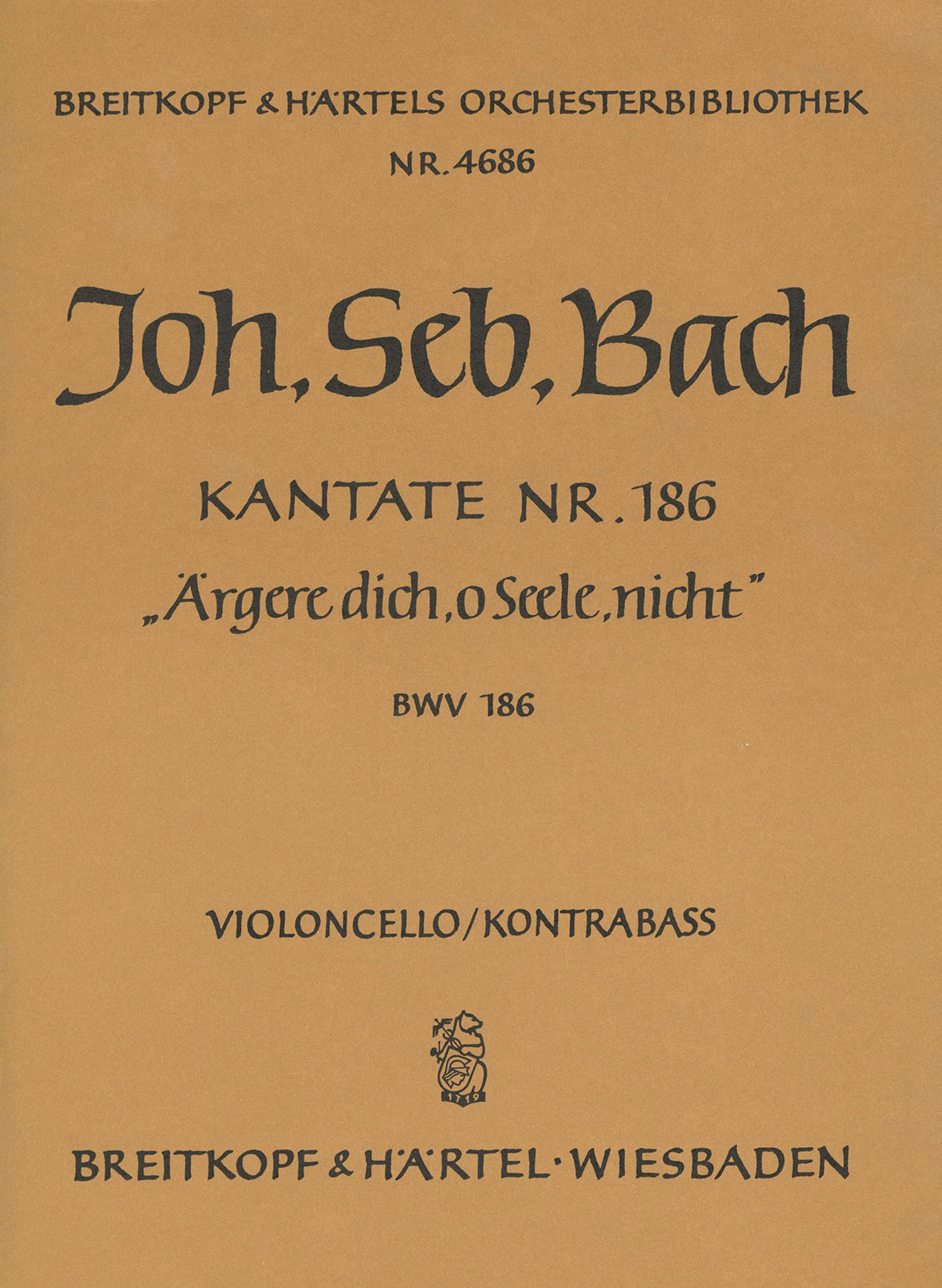 OB 4686-26 - Cantata BWV 186 “Aergre dich, o Seele, nicht” - Cover