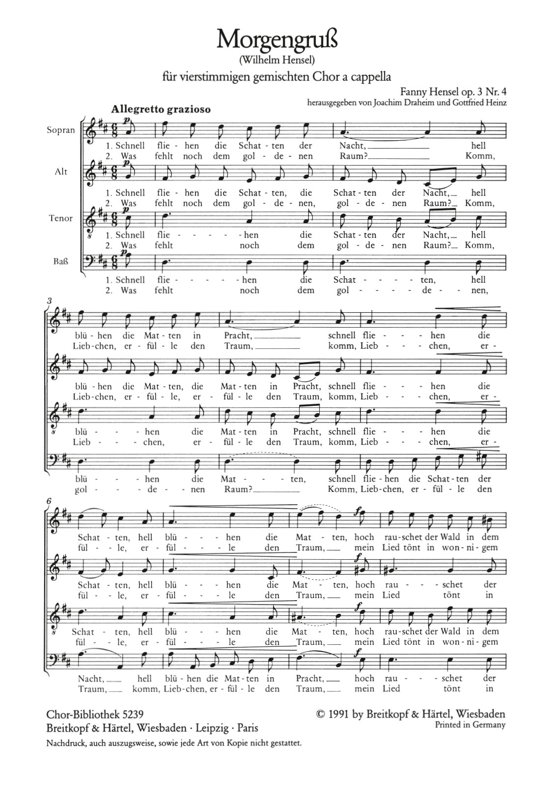 ChB 5239 - 2 Sätze aus Gartenlieder op. 3 - Cover