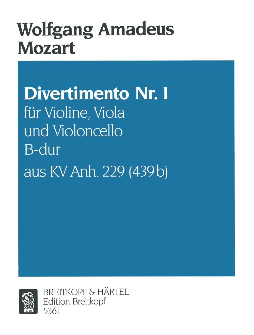 Wolfgang Amadeus Mozart - 5 Divertimentos KV 439b (App. 229) - Cover