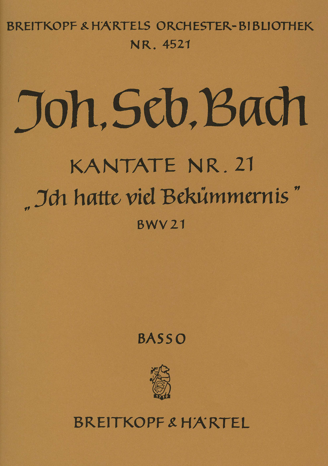OB 4521-26 - Kantate BWV 21 „Ich hatte viel Bekümmernis“ - Cover